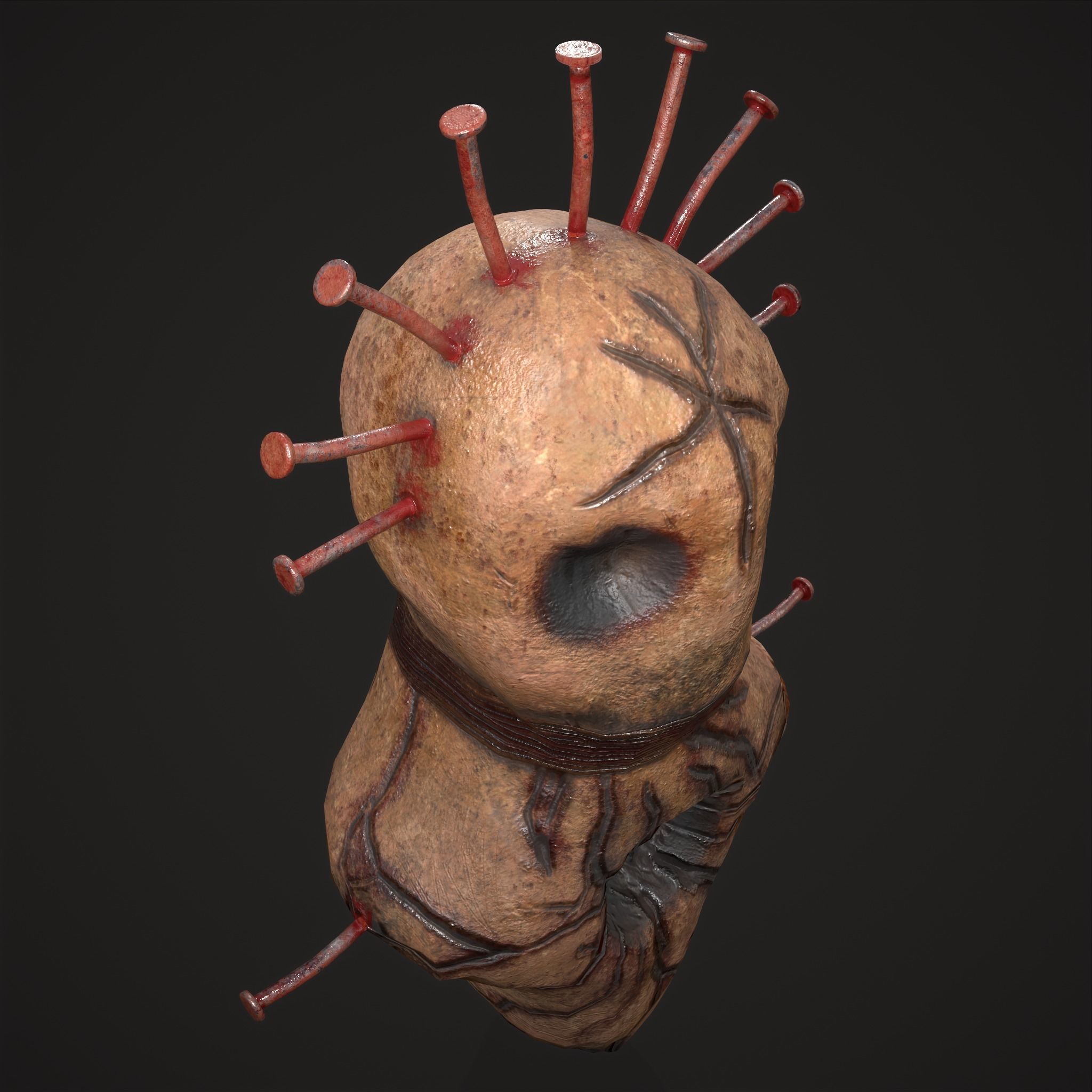 Creepy Doll Low-poly 3D model_9