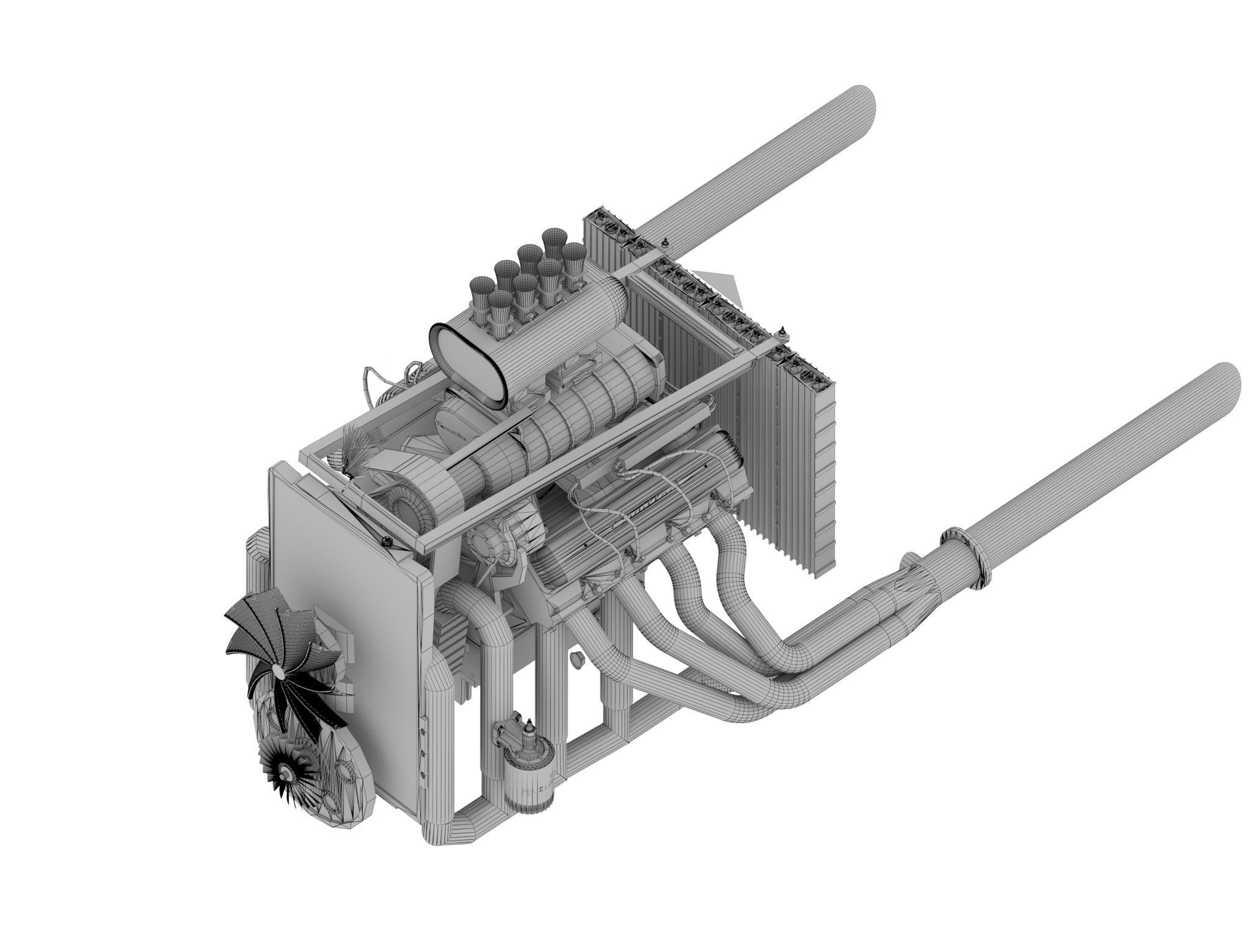 Hot rod engine 3D model_7