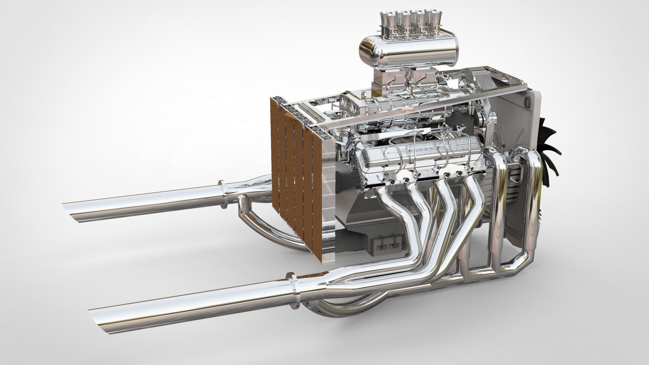 Hot rod engine 3D model_6