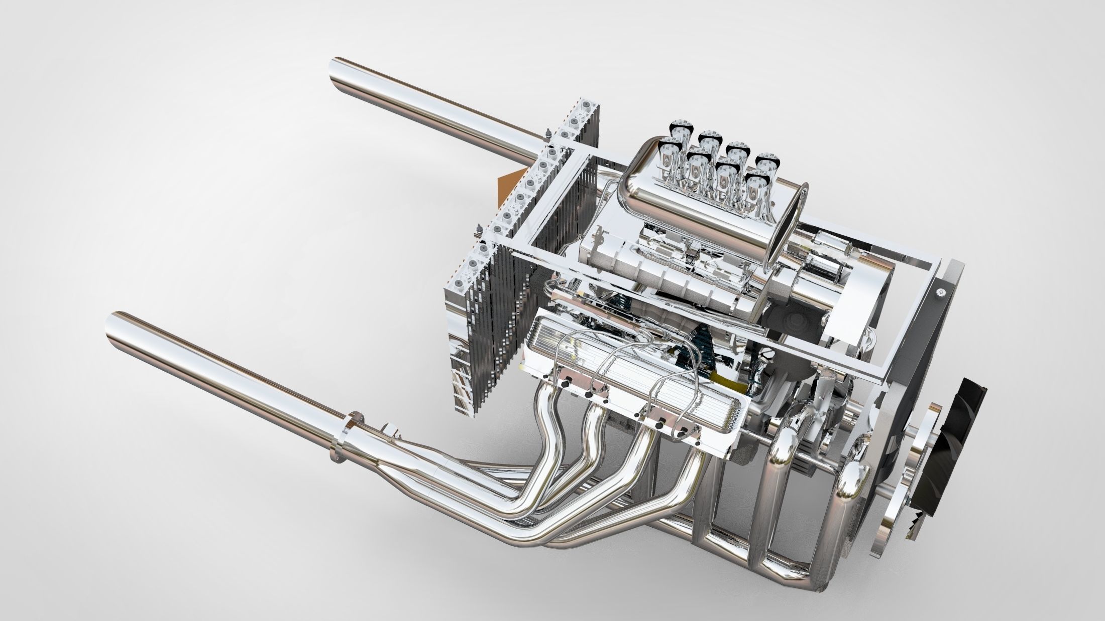 Hot rod engine 3D model_4