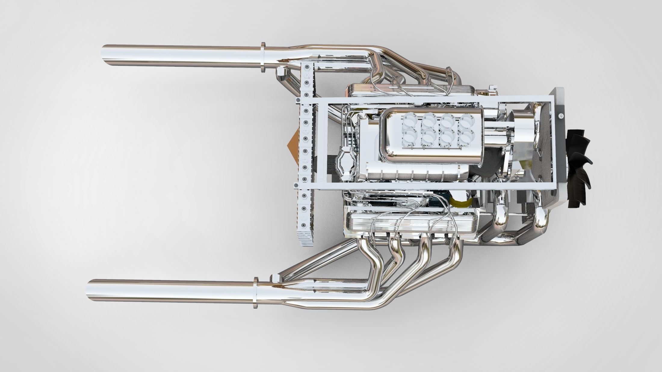 Hot rod engine 3D model_5