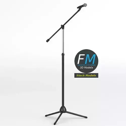 Microphone on boom stand