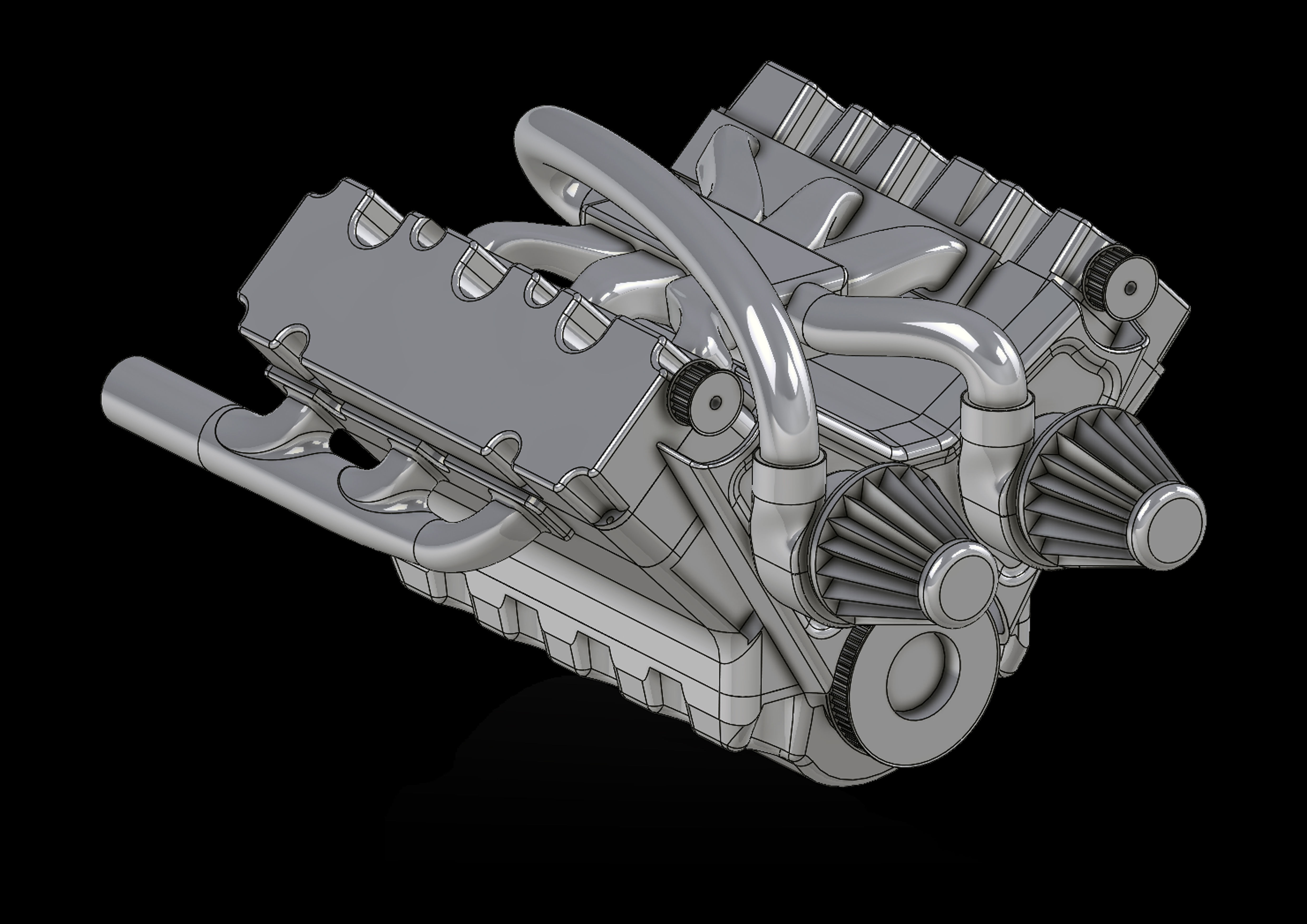 v6 engine 3D model_9
