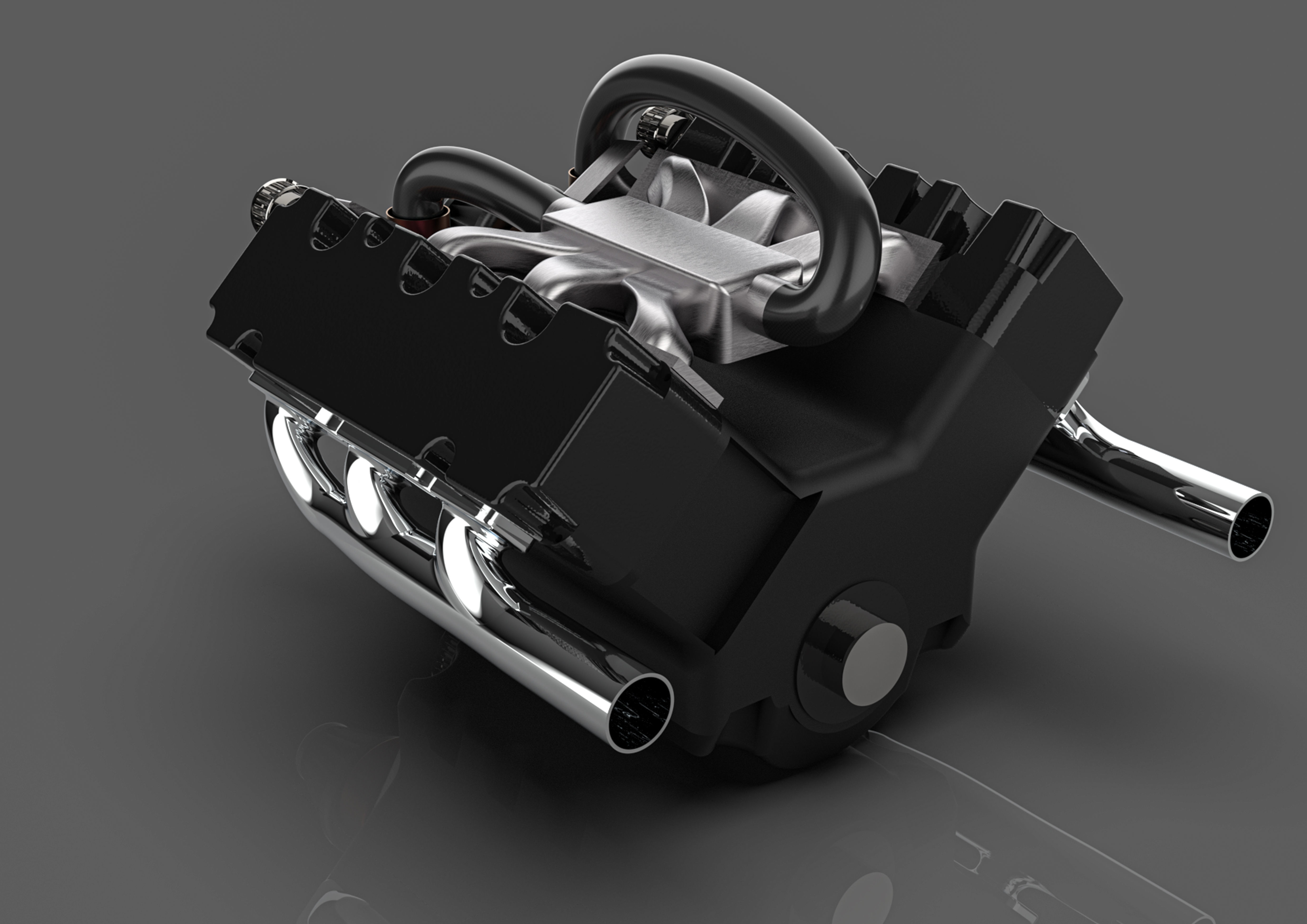 v6 engine 3D model_2