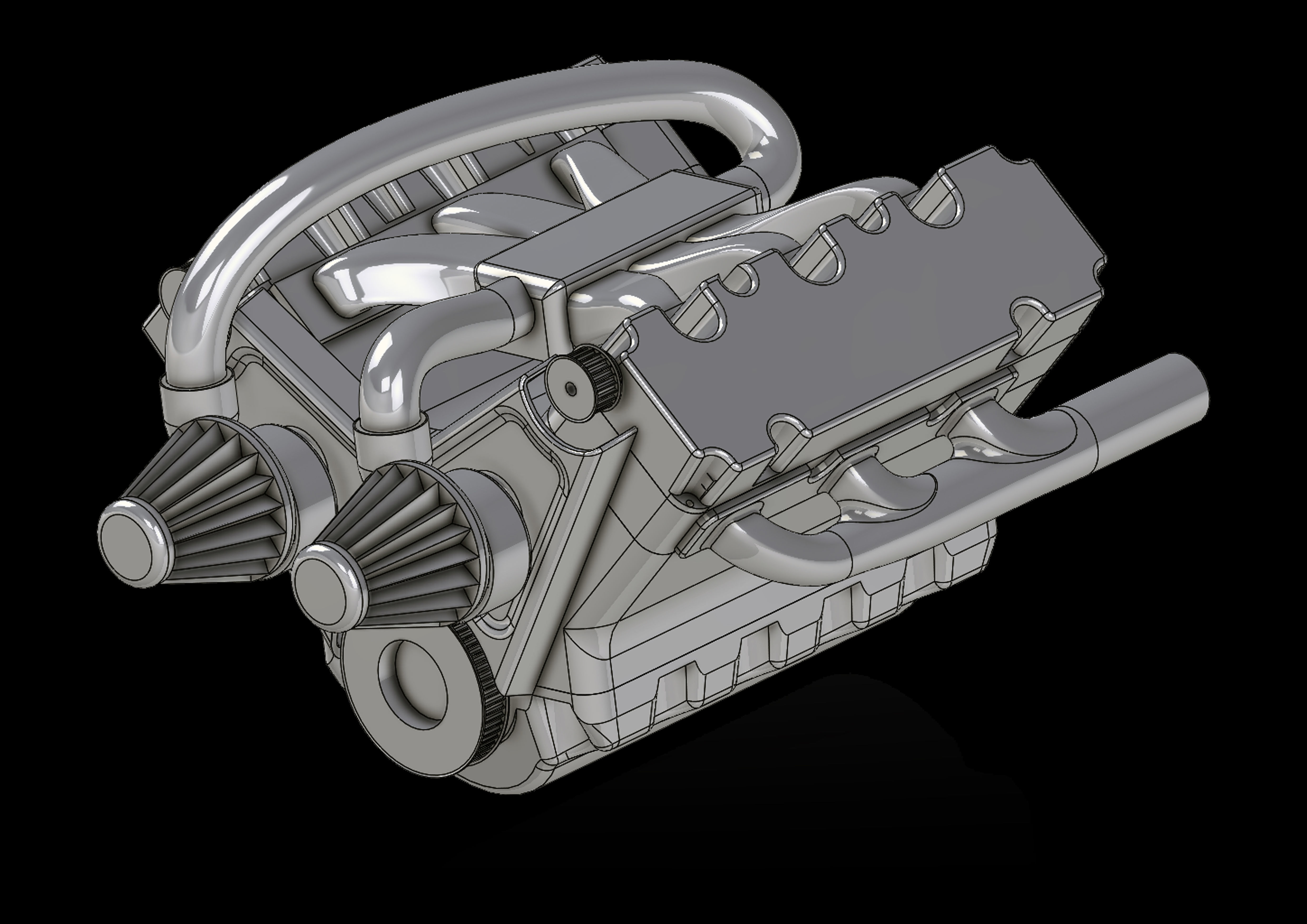 v6 engine 3D model_10