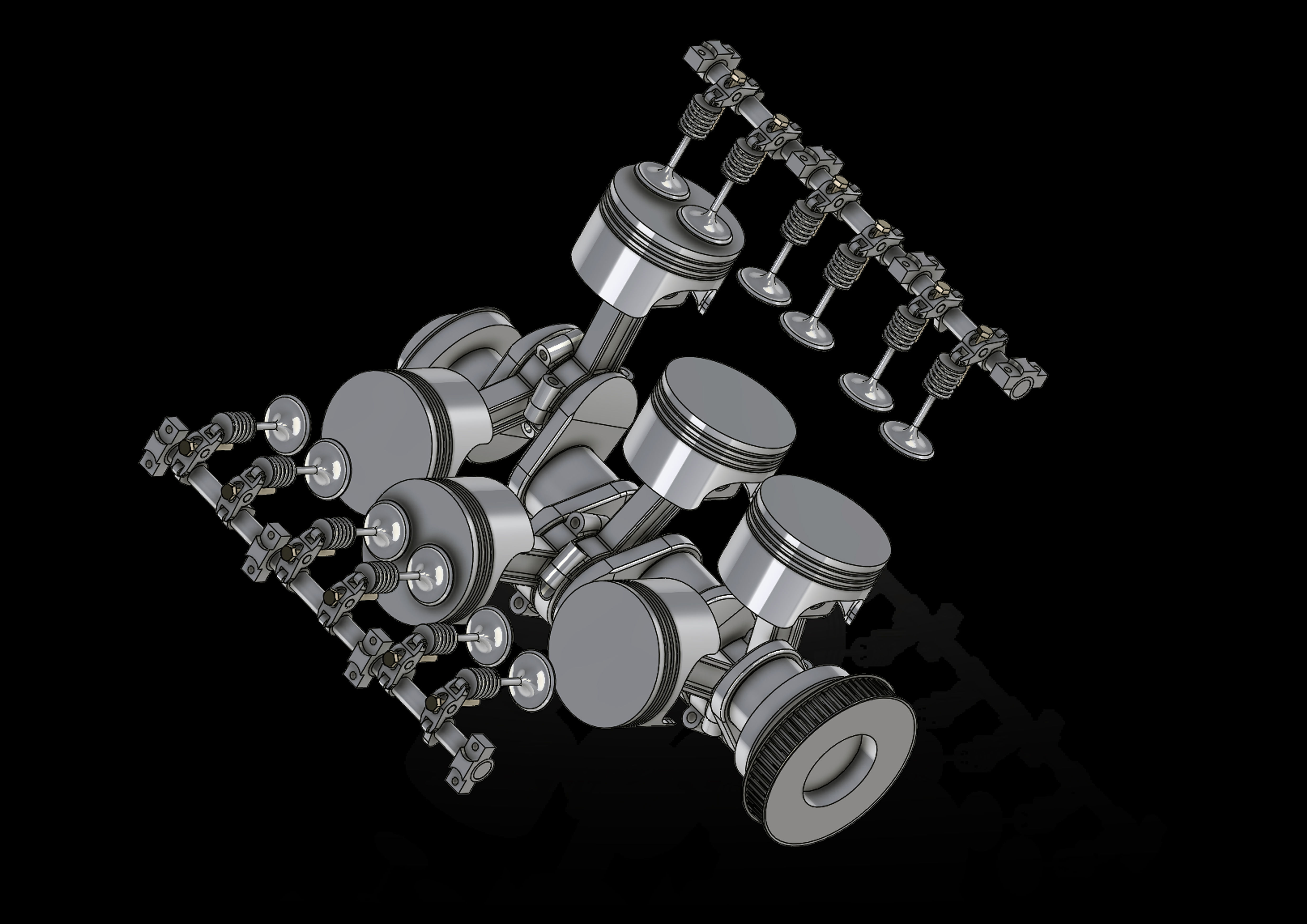 v6 engine 3D model_16