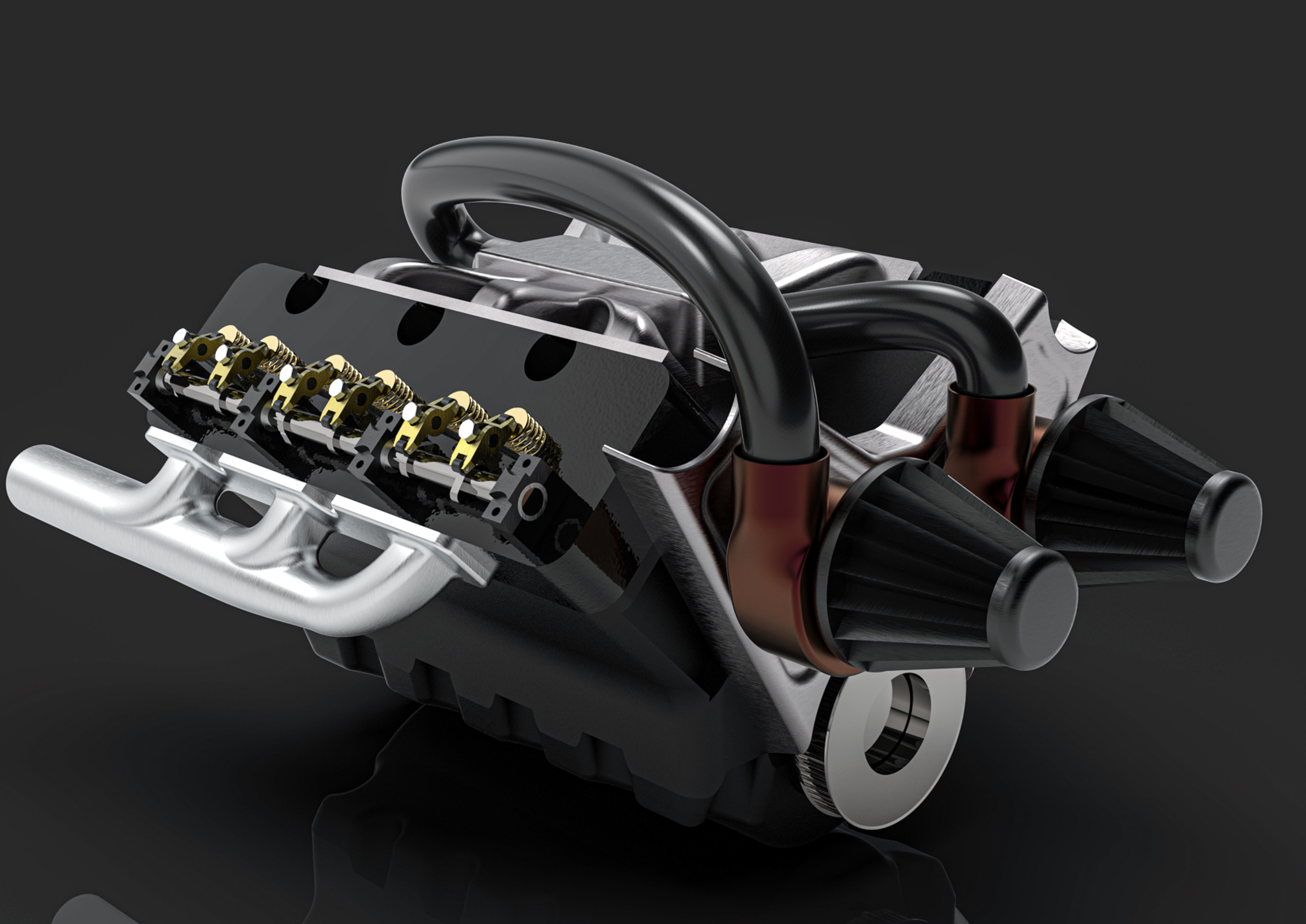 v6 engine 3D model_3