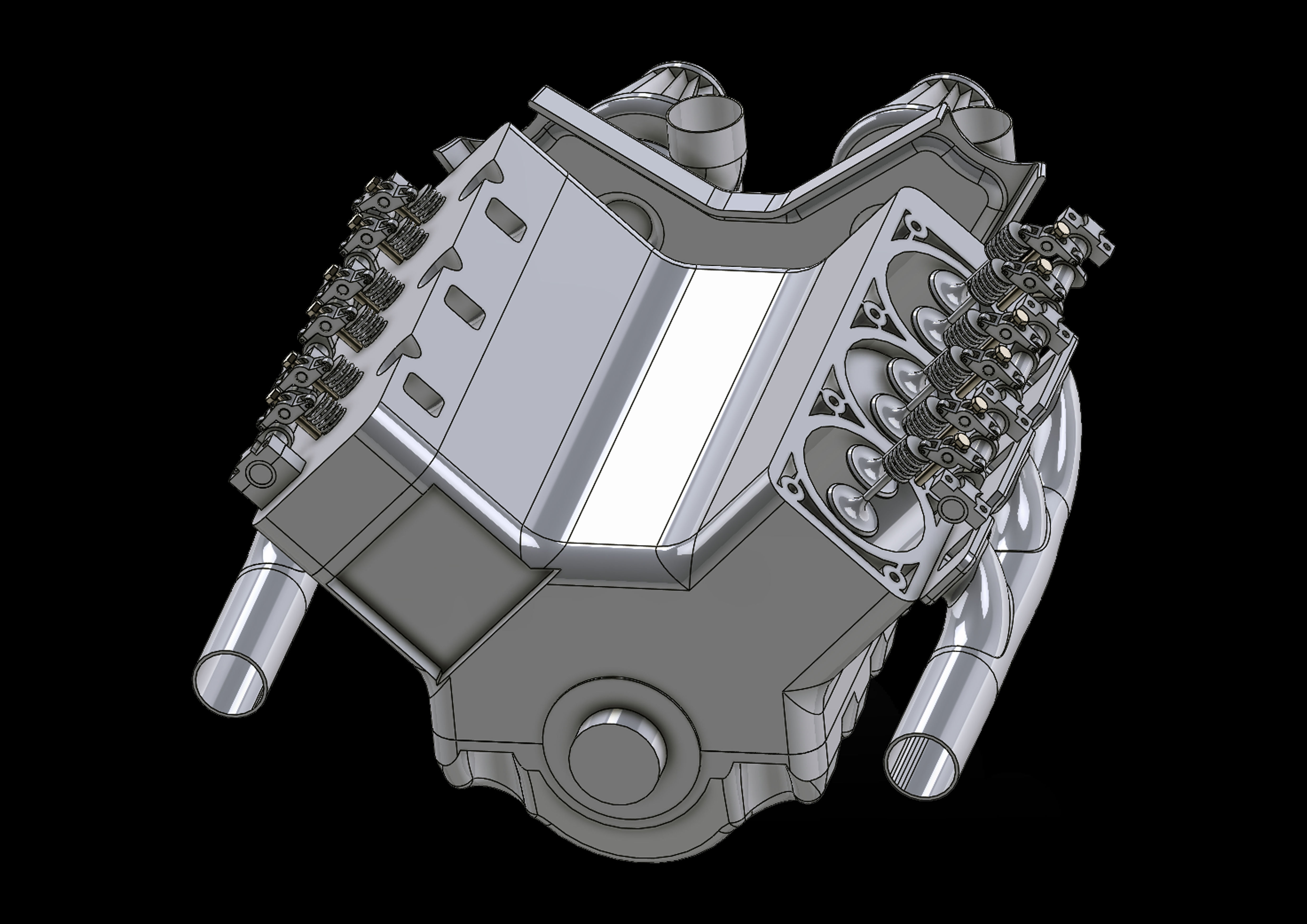v6 engine 3D model_14