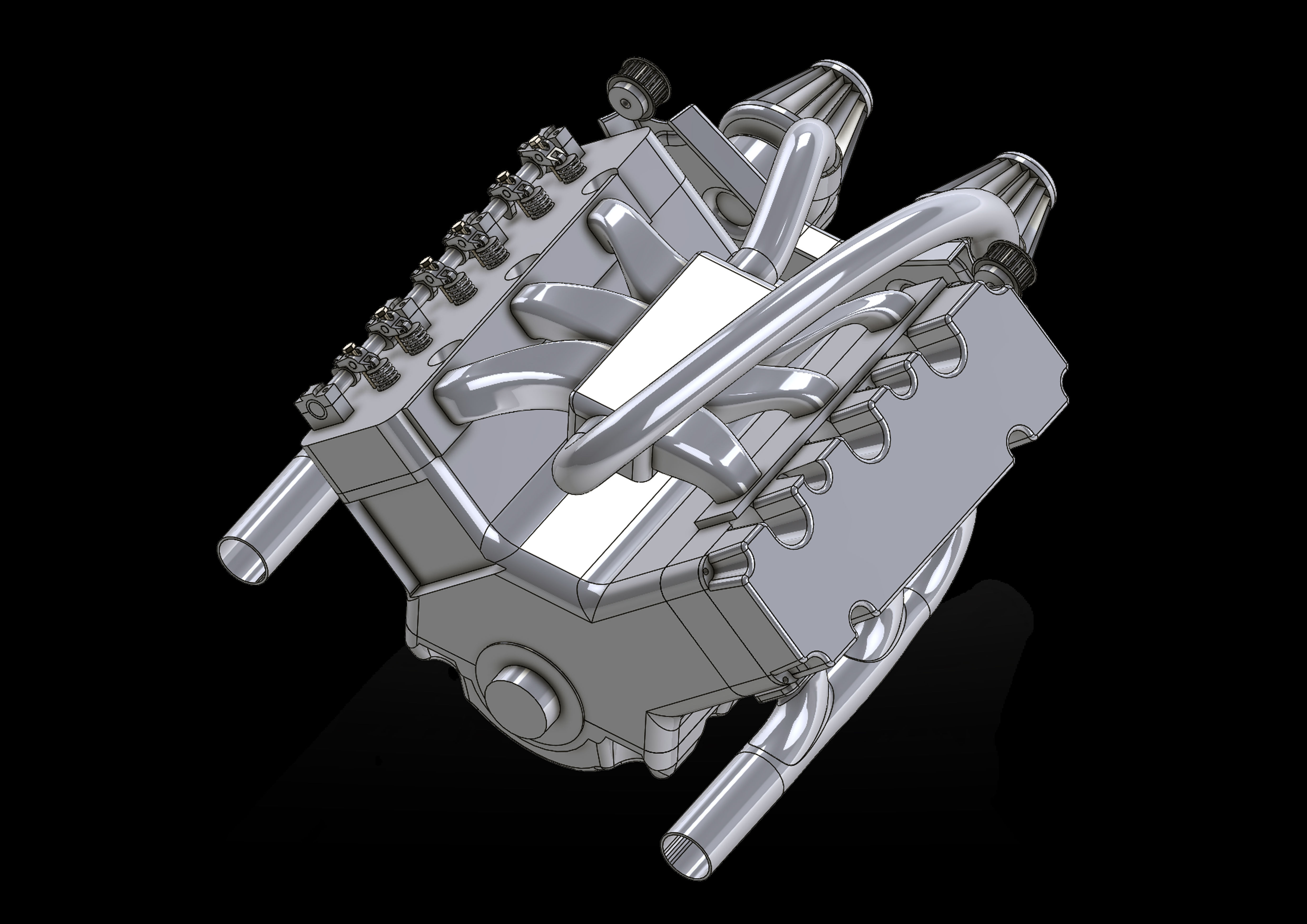 v6 engine 3D model_13