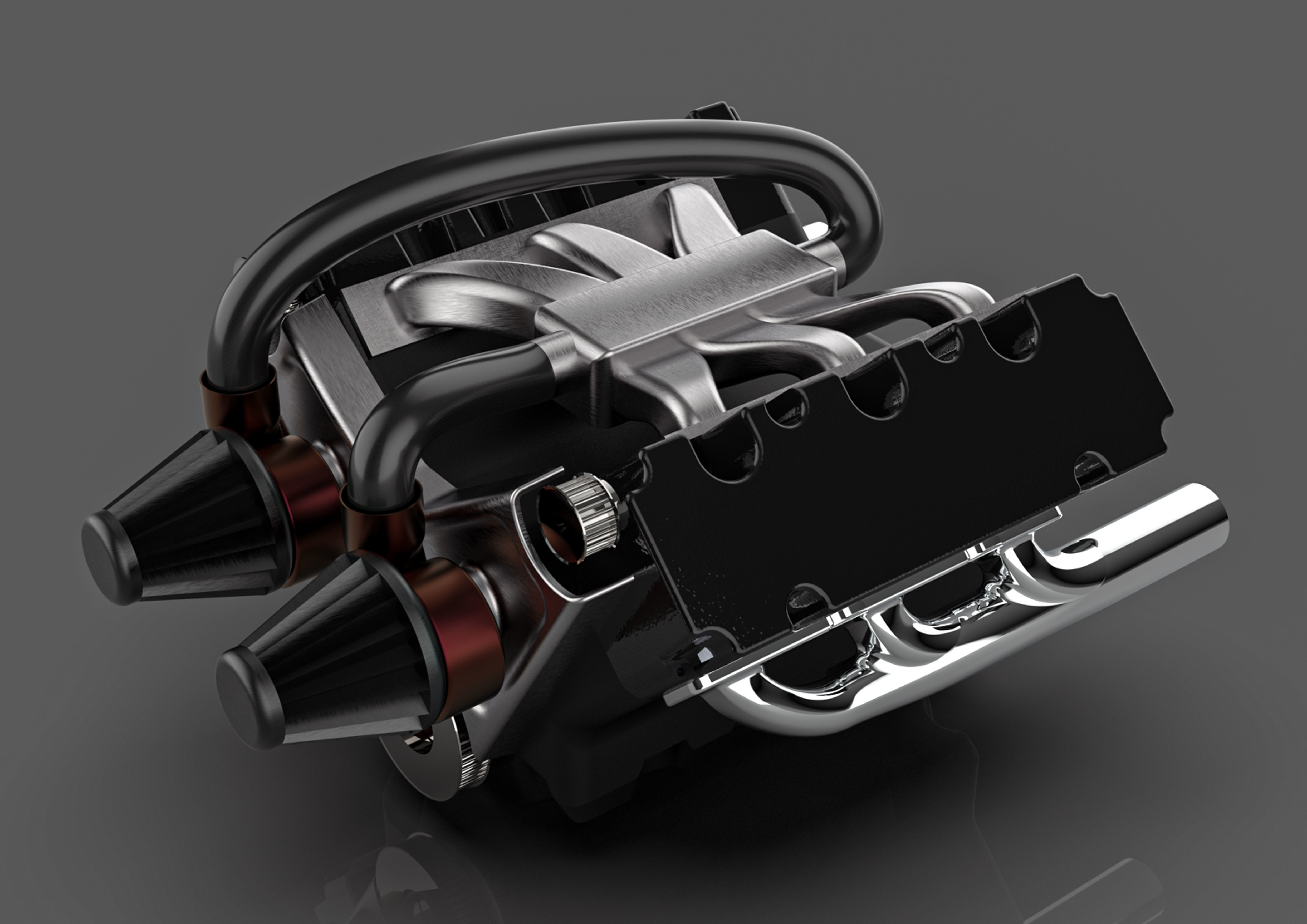 v6 engine 3D model_4