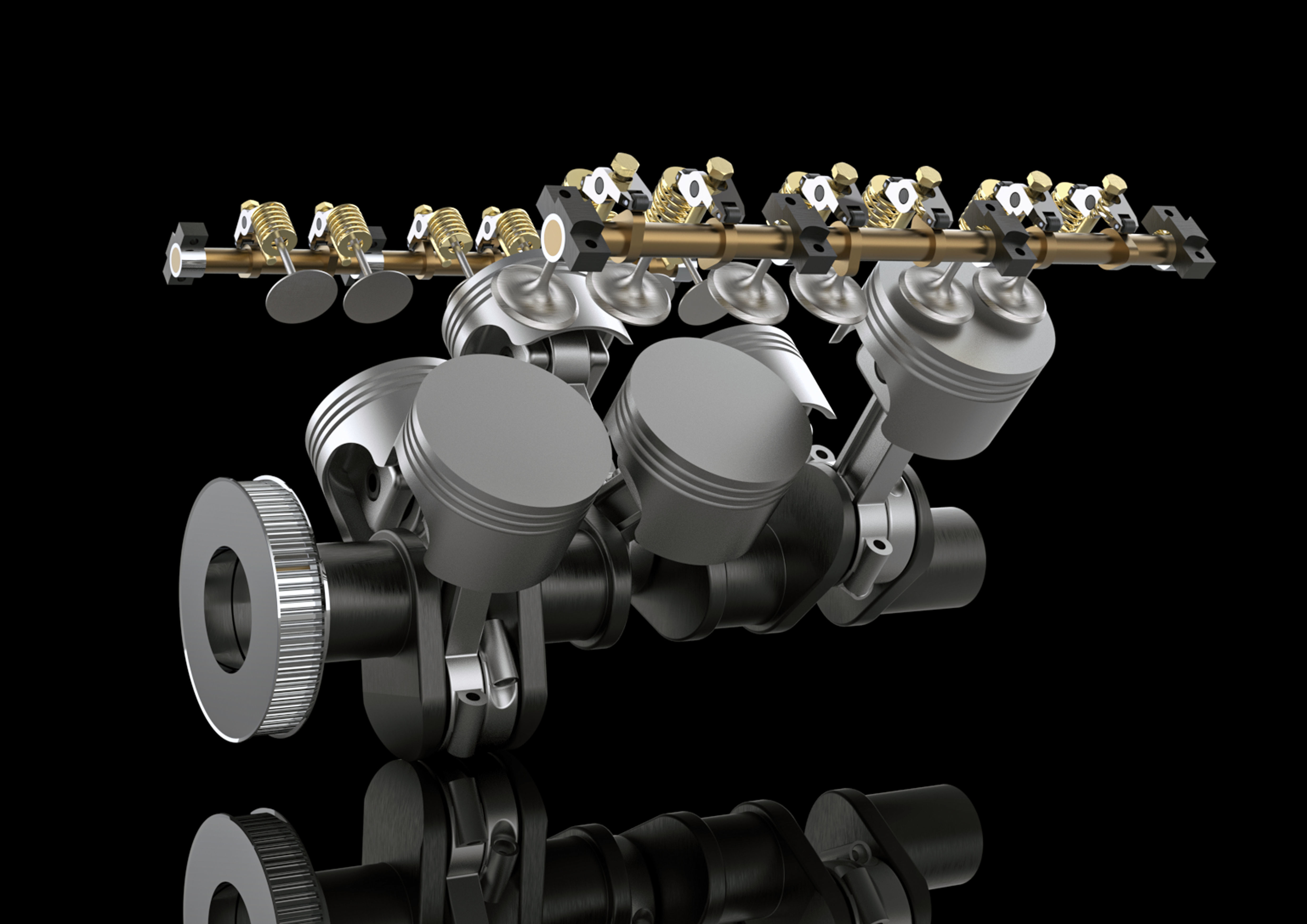 v6 engine 3D model_7