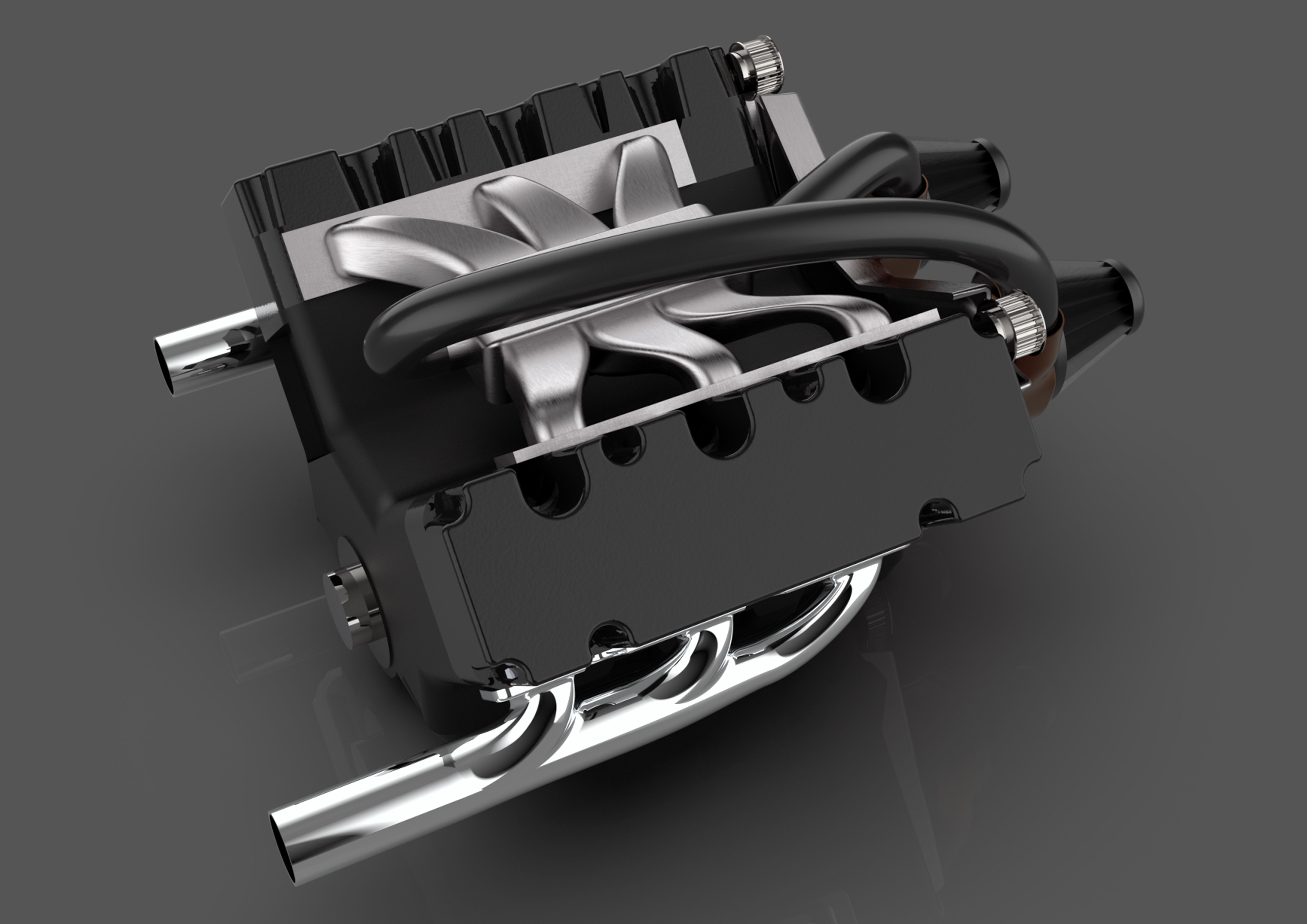 v6 engine 3D model_1