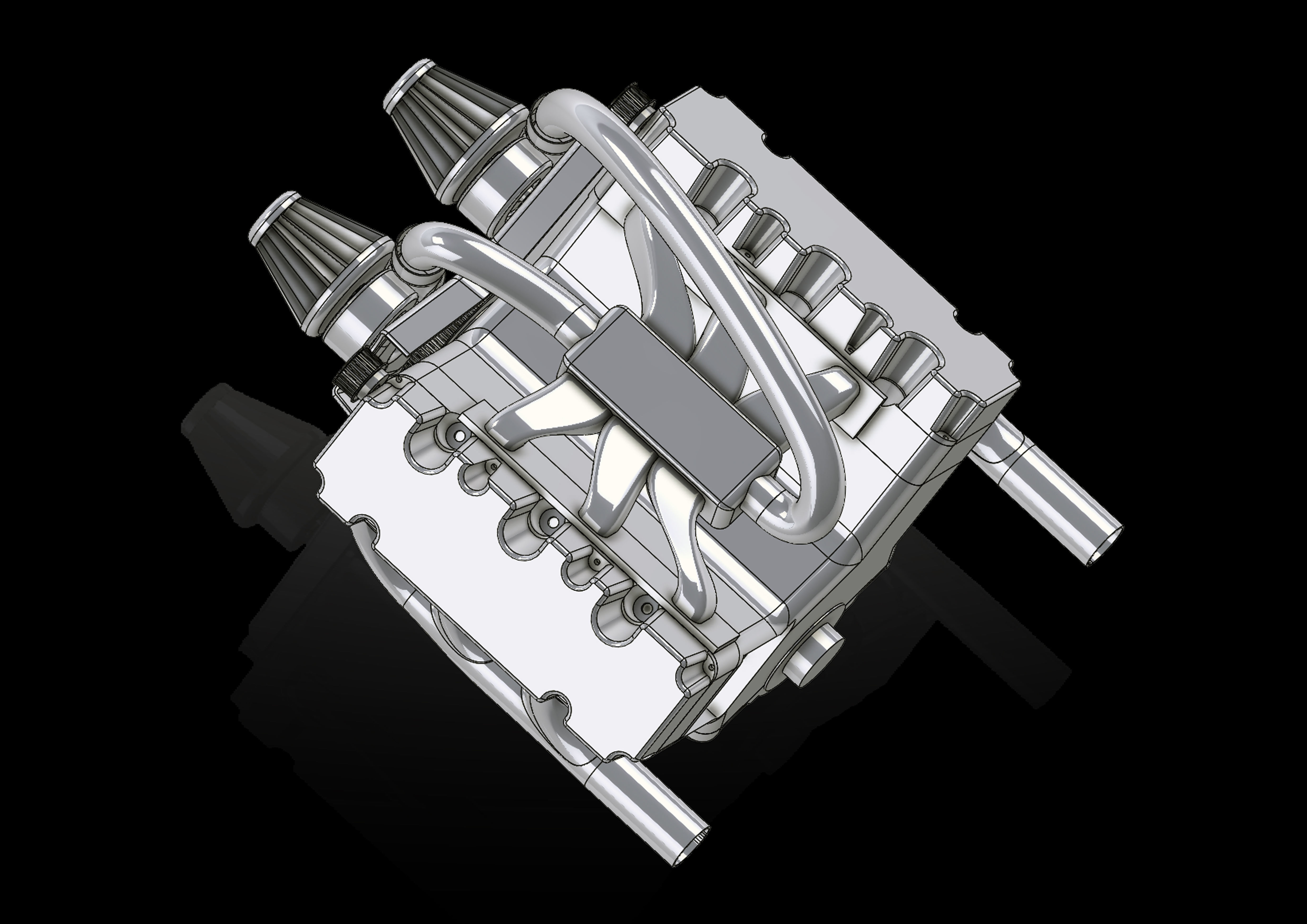 v6 engine 3D model_12