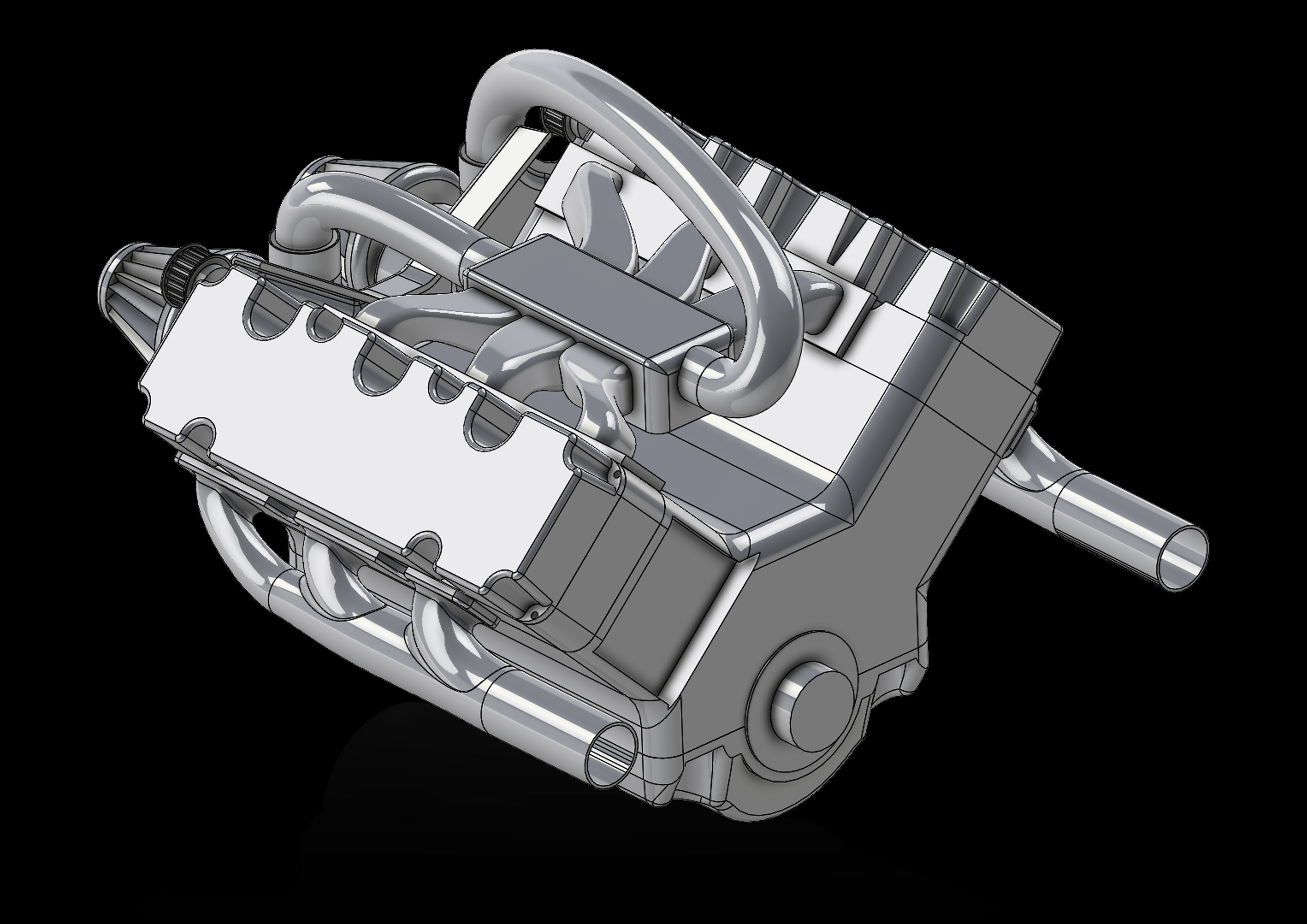 v6 engine 3D model_11