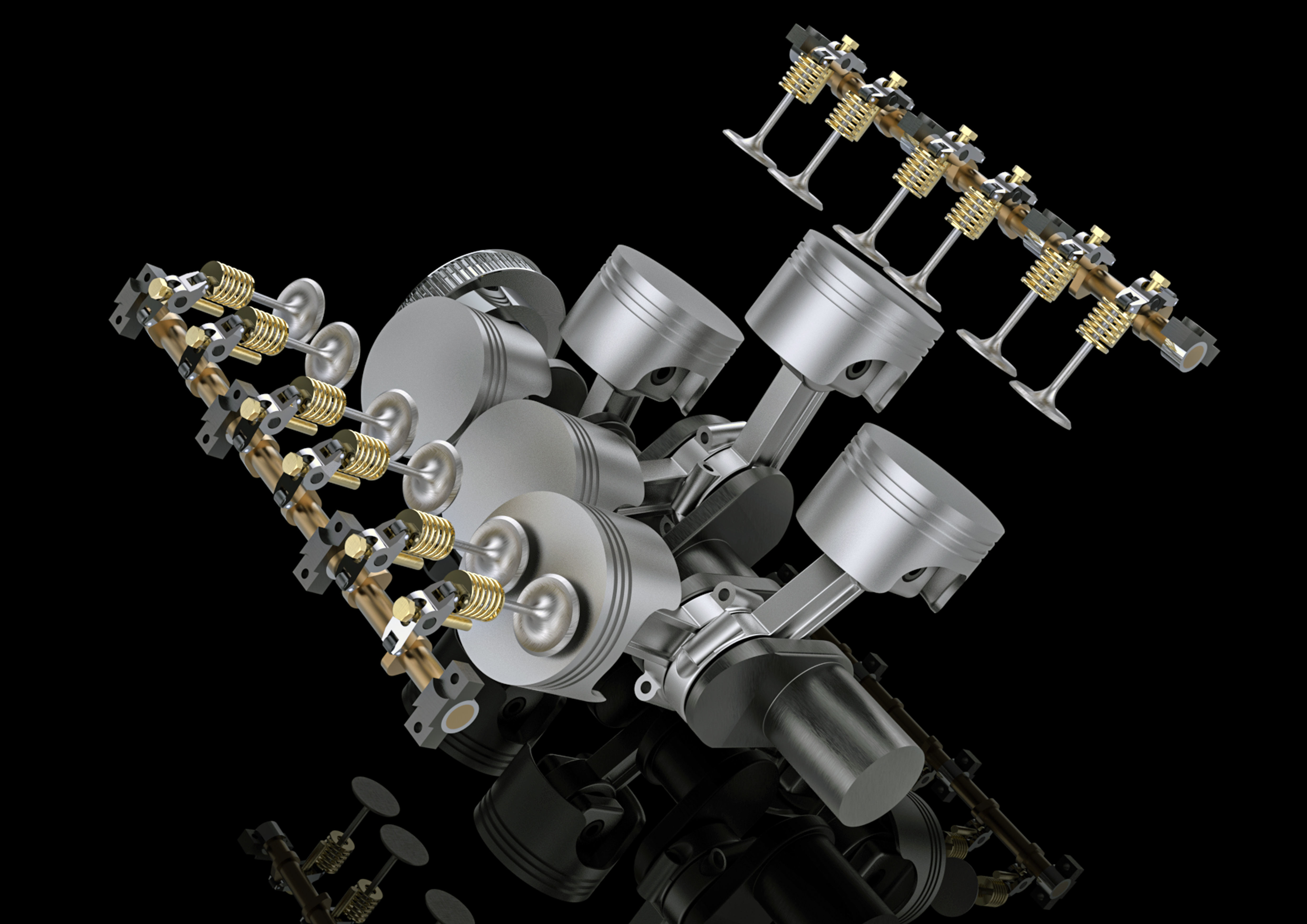 v6 engine 3D model_8