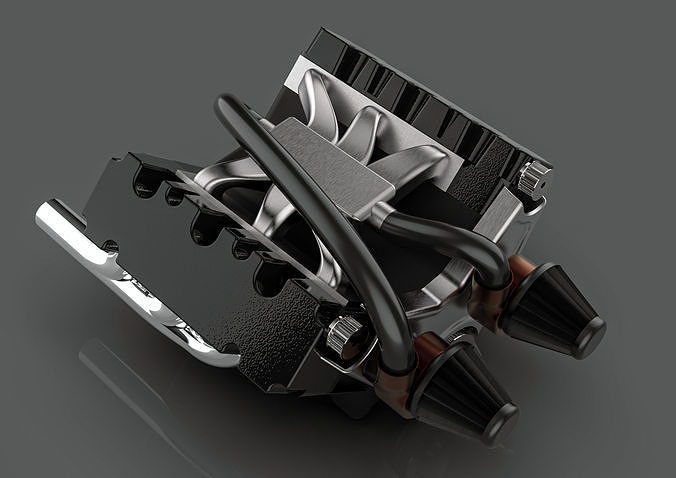 v6 engine 3D model