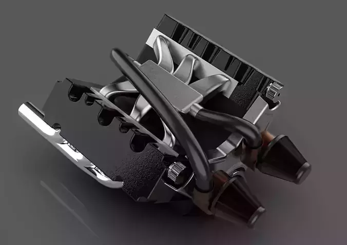v6 engine 3D model