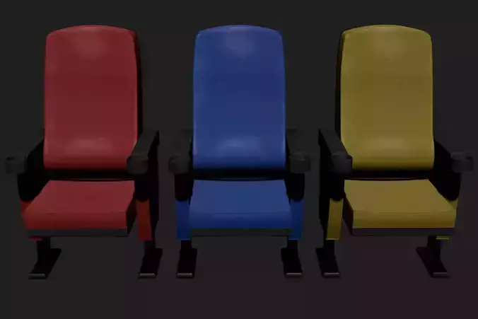 Cinema chair PBR low-poly game-ready