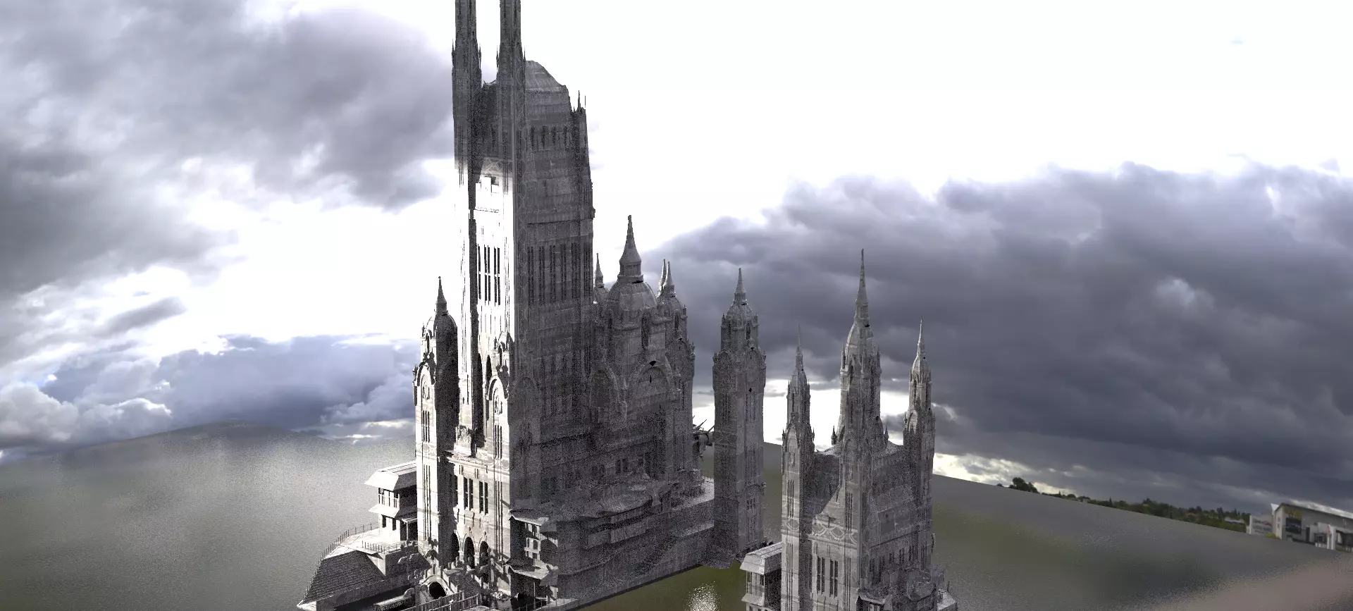 Waterfront Venice style Architecture 2 3D model_0