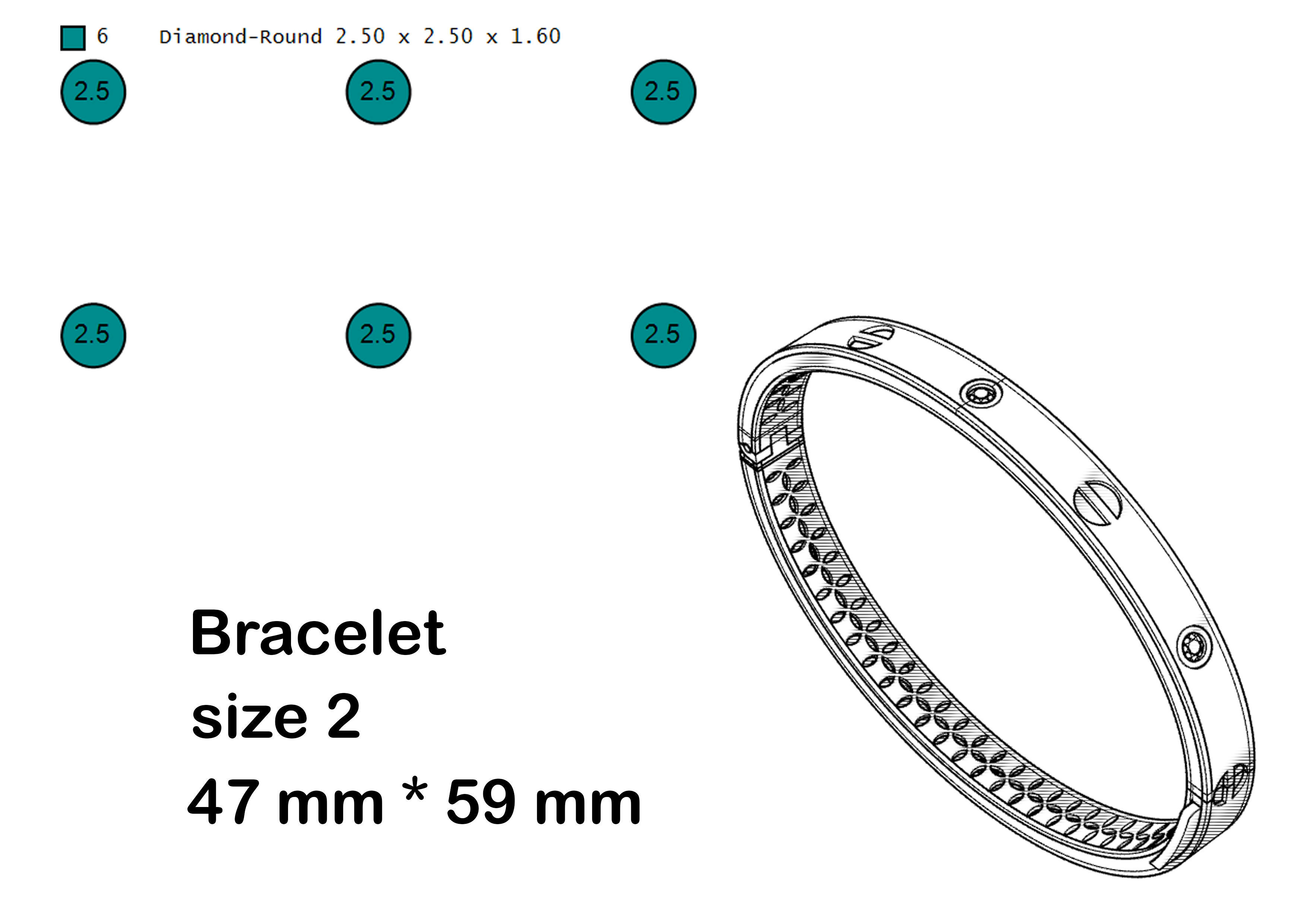 Bracelet with holes in it 3D print model_8