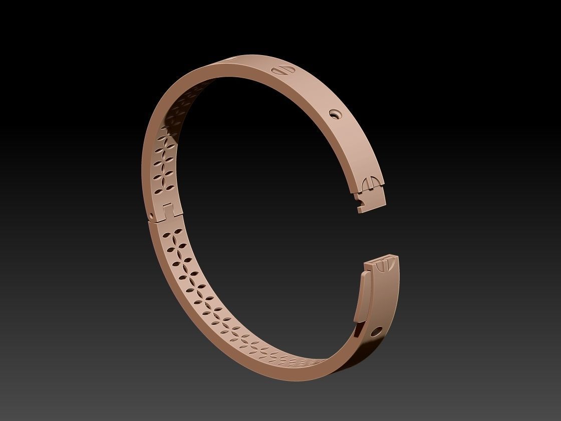 Bracelet with holes in it 3D print model_1