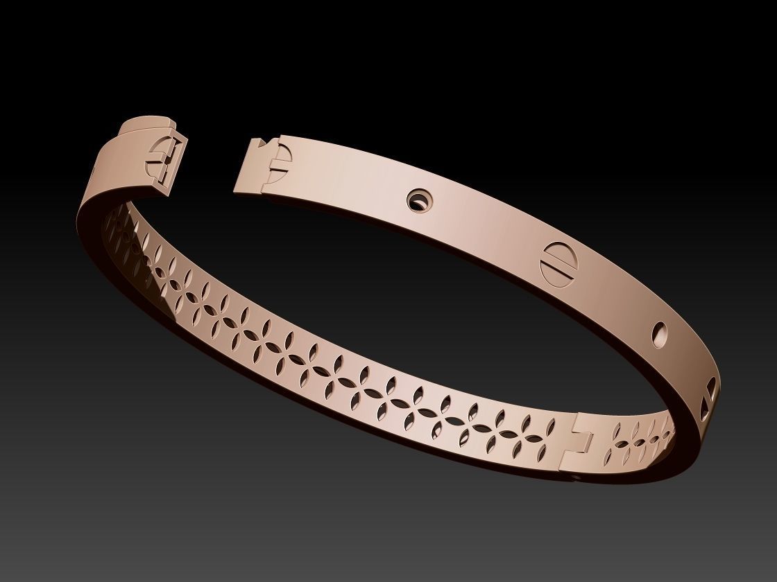 Bracelet with holes in it 3D print model_5