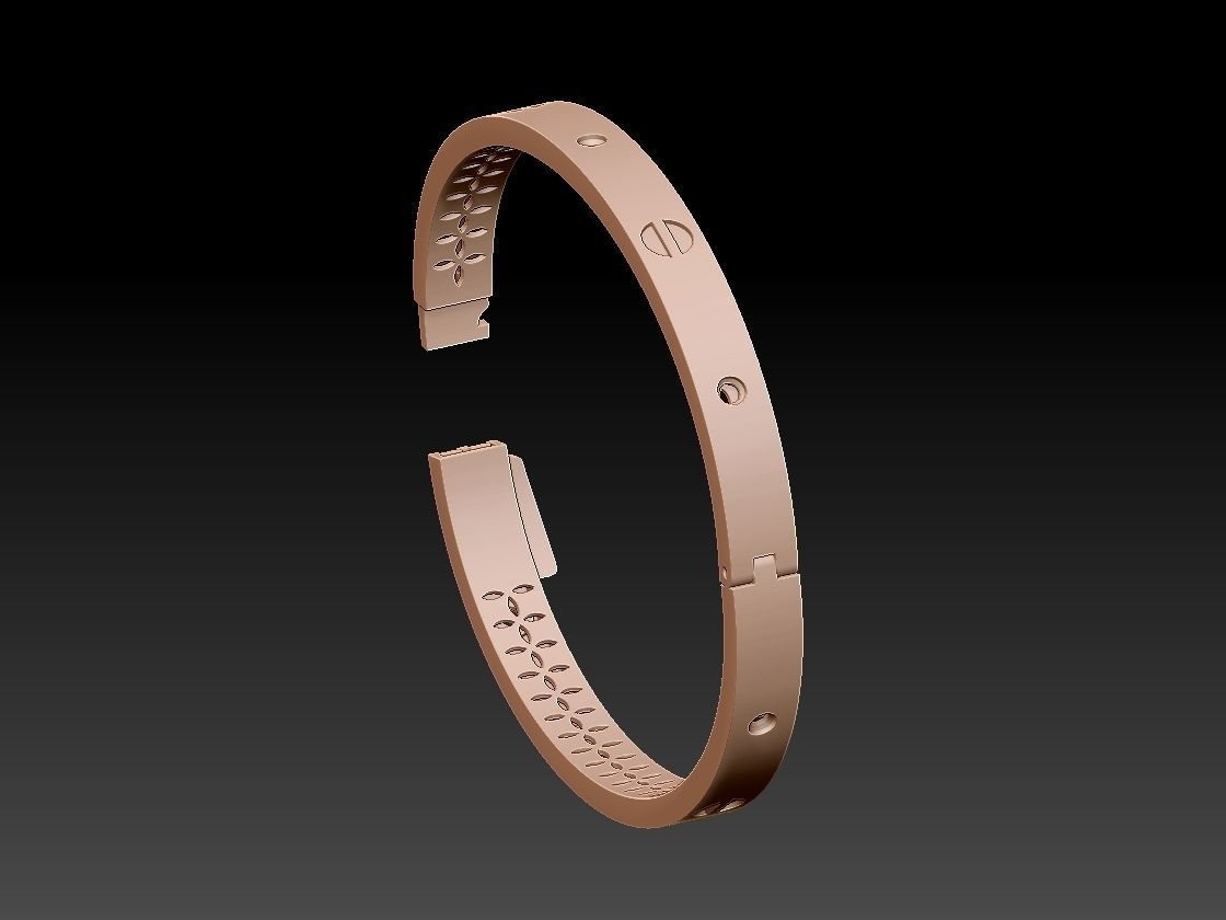Bracelet with holes in it 3D print model_4