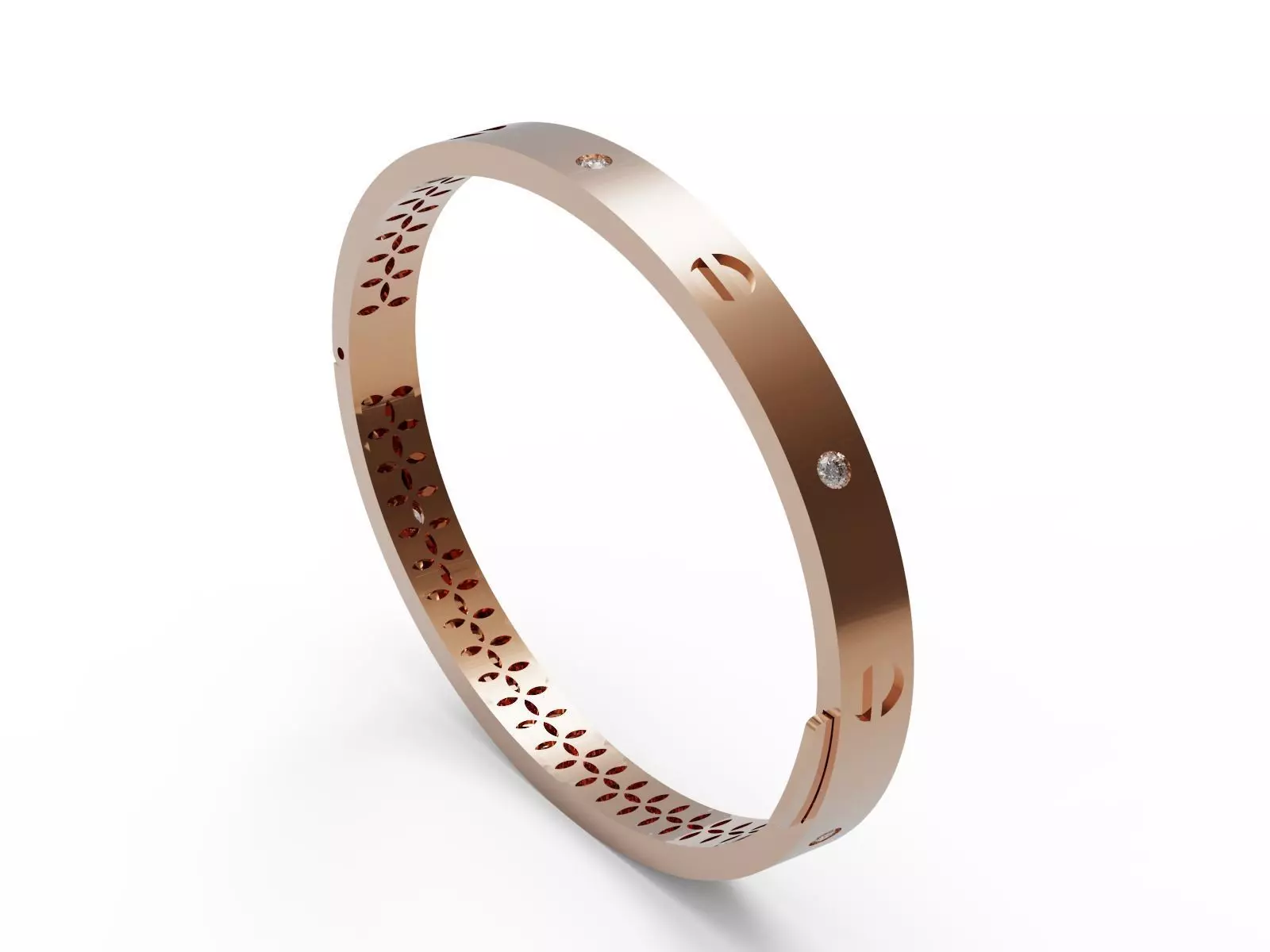 Bracelet with holes in it 3D print model_0
