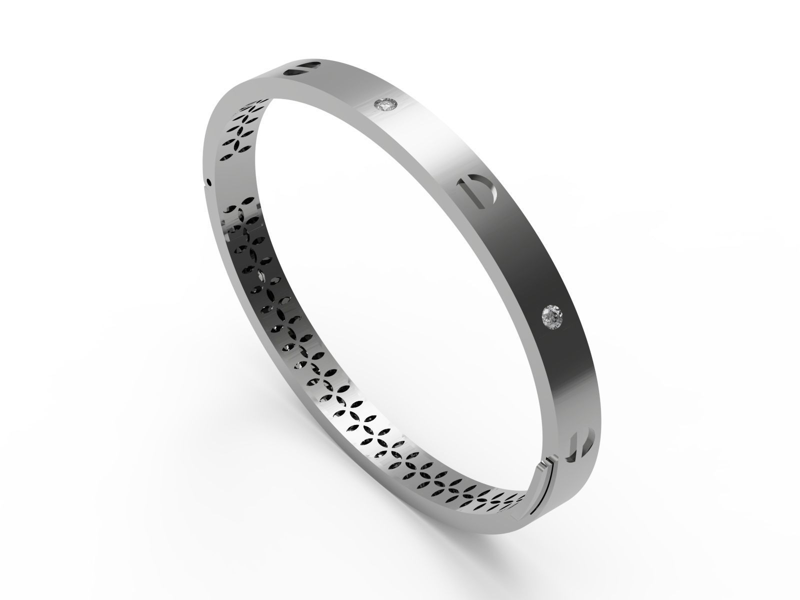 Bracelet with holes in it 3D print model_3