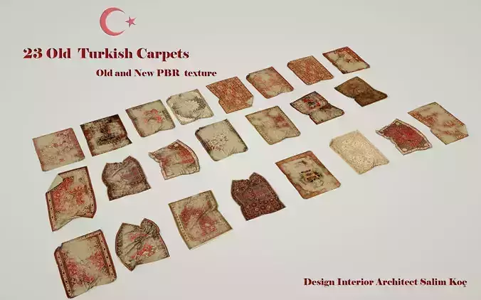23 Old  Turkish Carpets 3D model