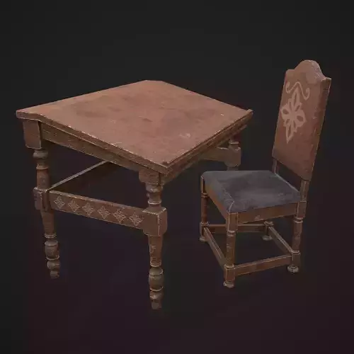Elegant Long Writing Desk and Chair Collection  