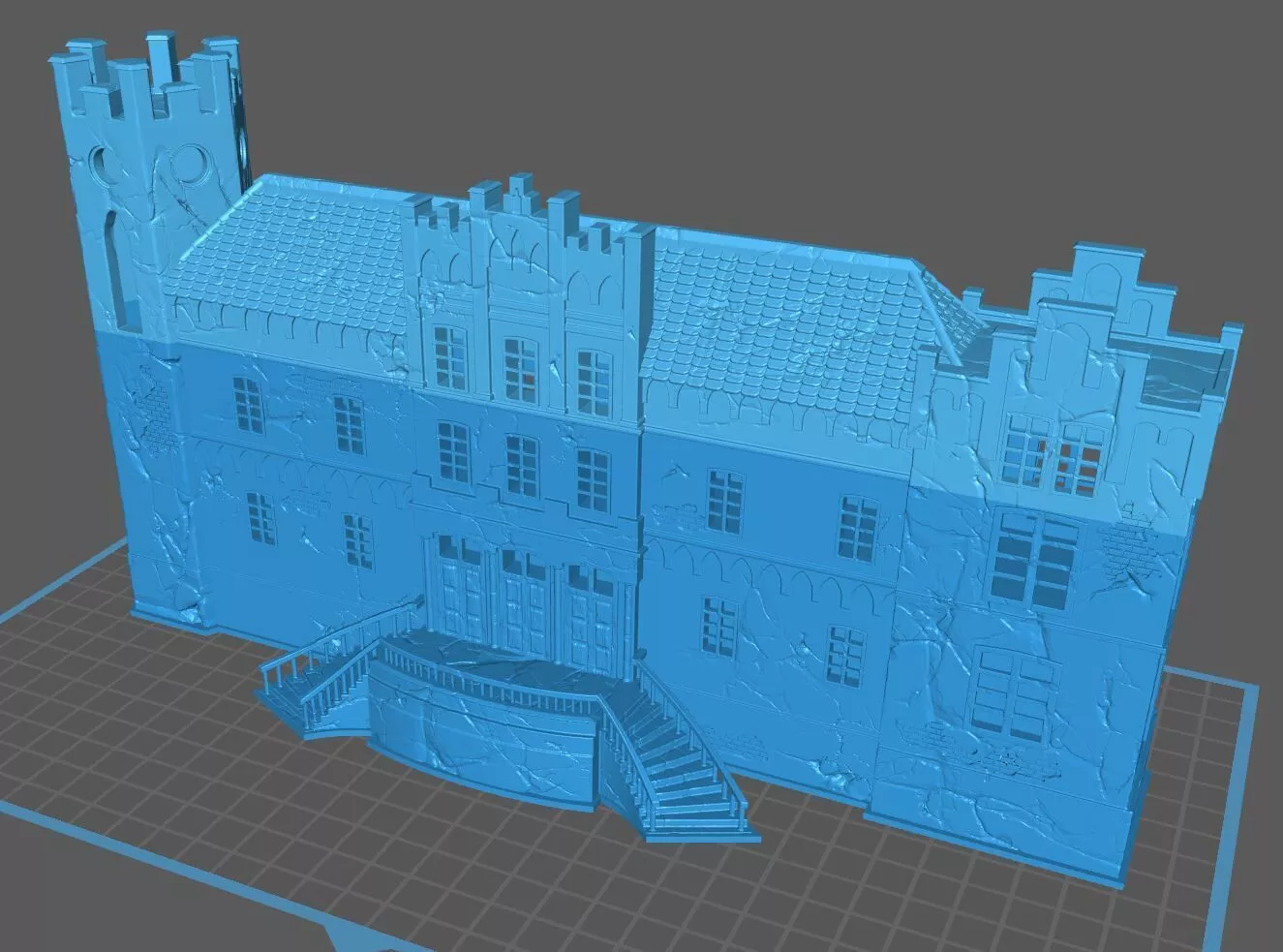 4-part renaissance or medieval church castle 3D print model