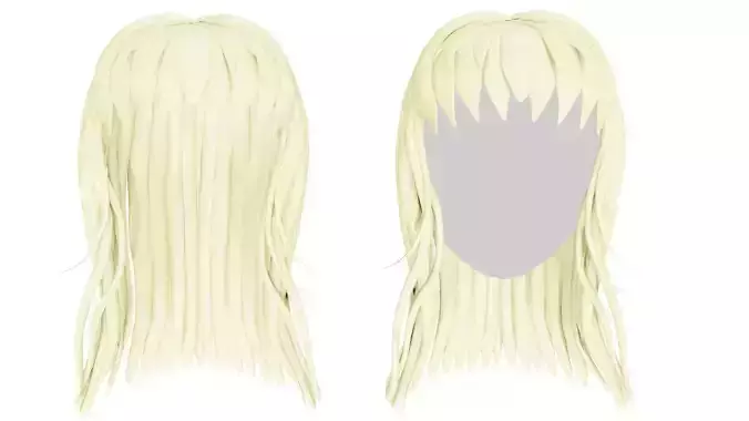 Hairs head with long blonde hair