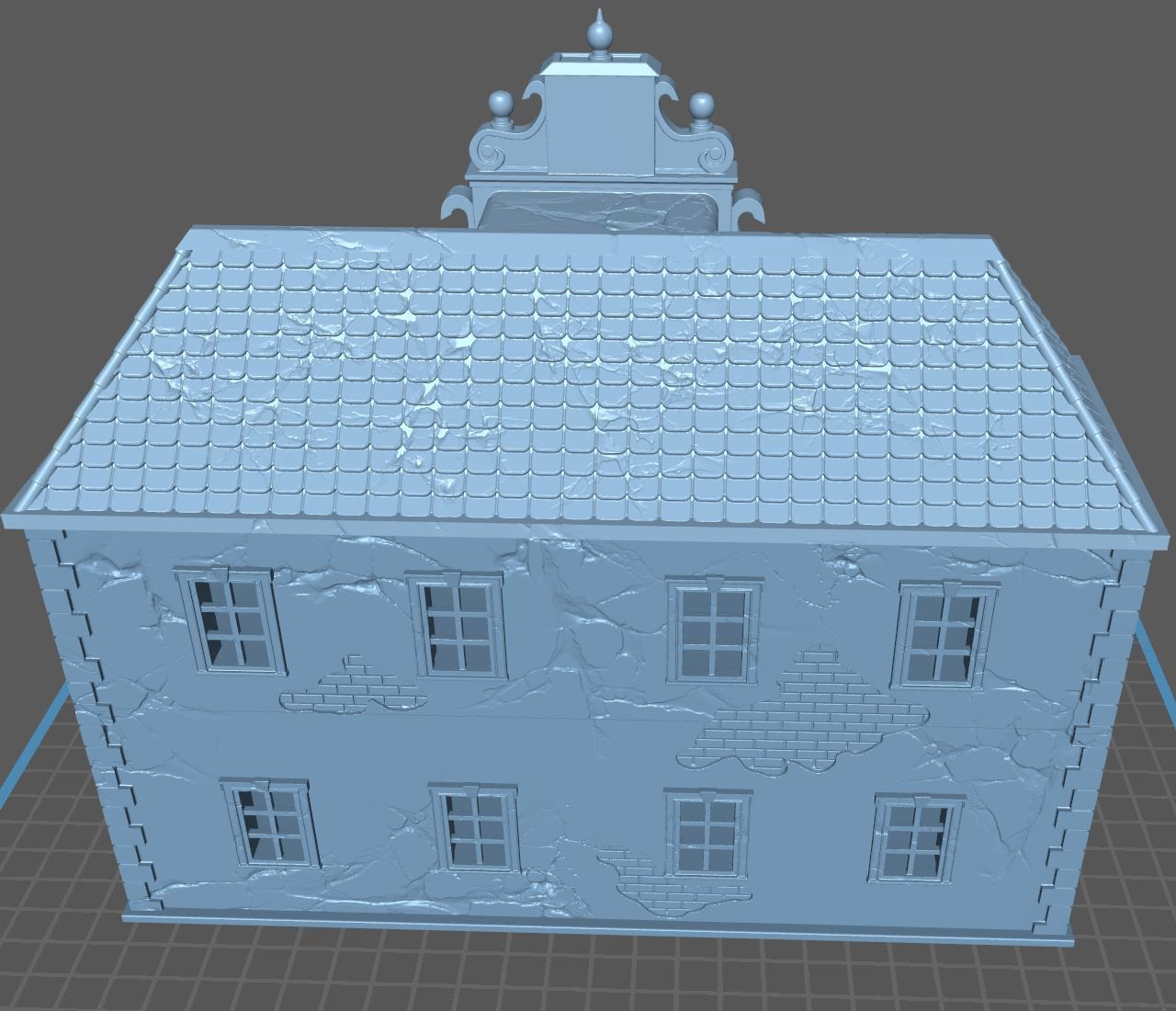 4-part Gothic Mansion 3D print model_3