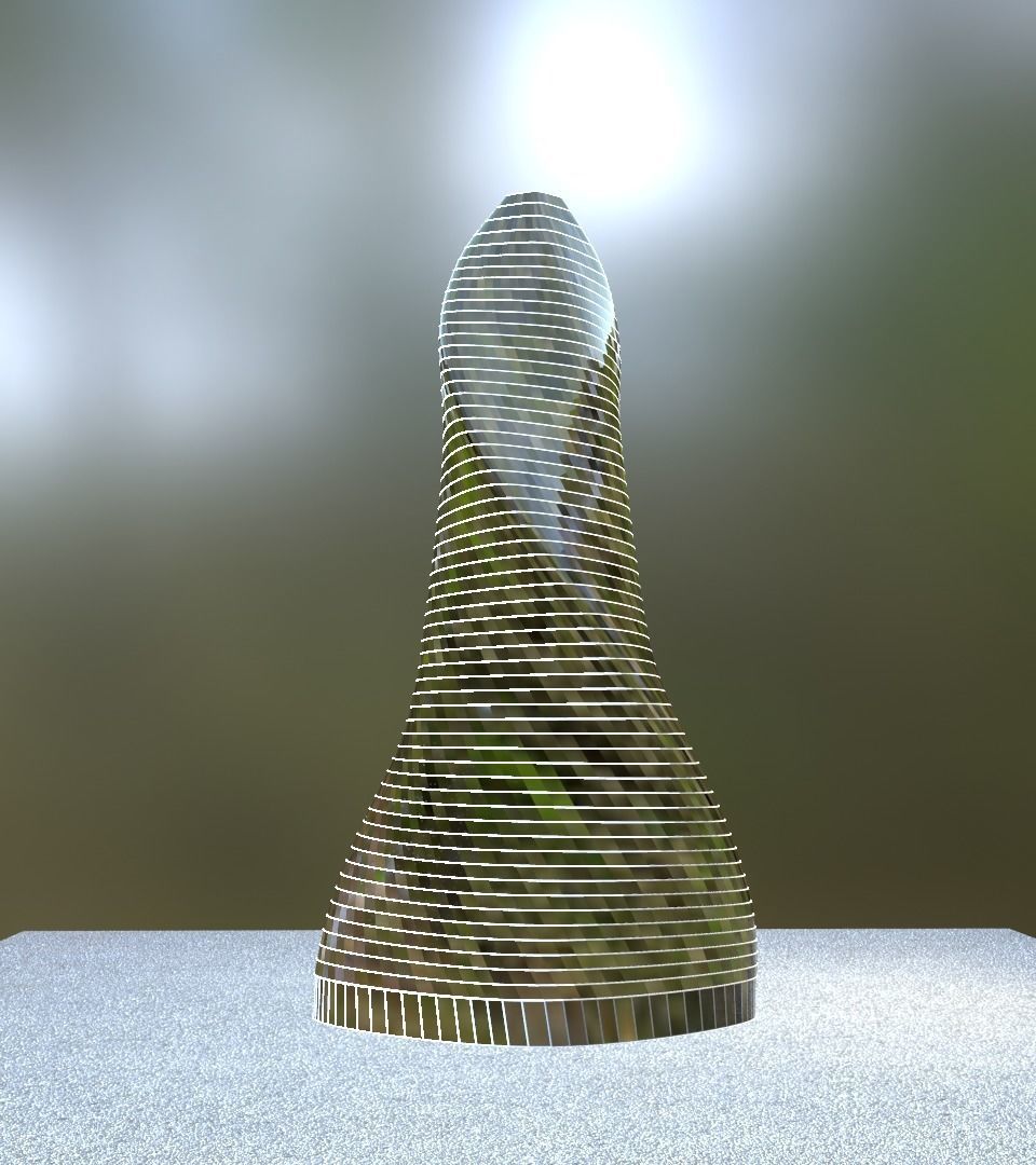 Skyscraper twisted 3D model_18