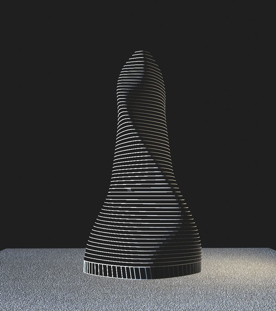 Skyscraper twisted 3D model_21