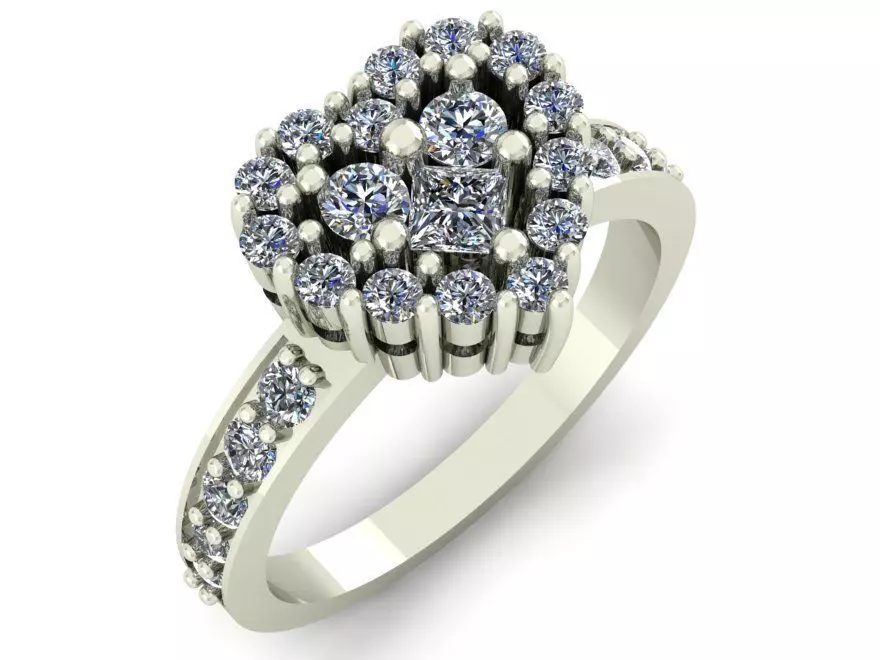 Ring Heart jewelry 007 3D print model_0