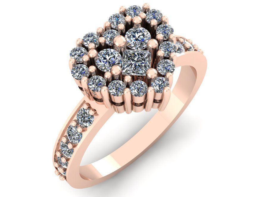 Ring Heart jewelry 007 3D print model_2