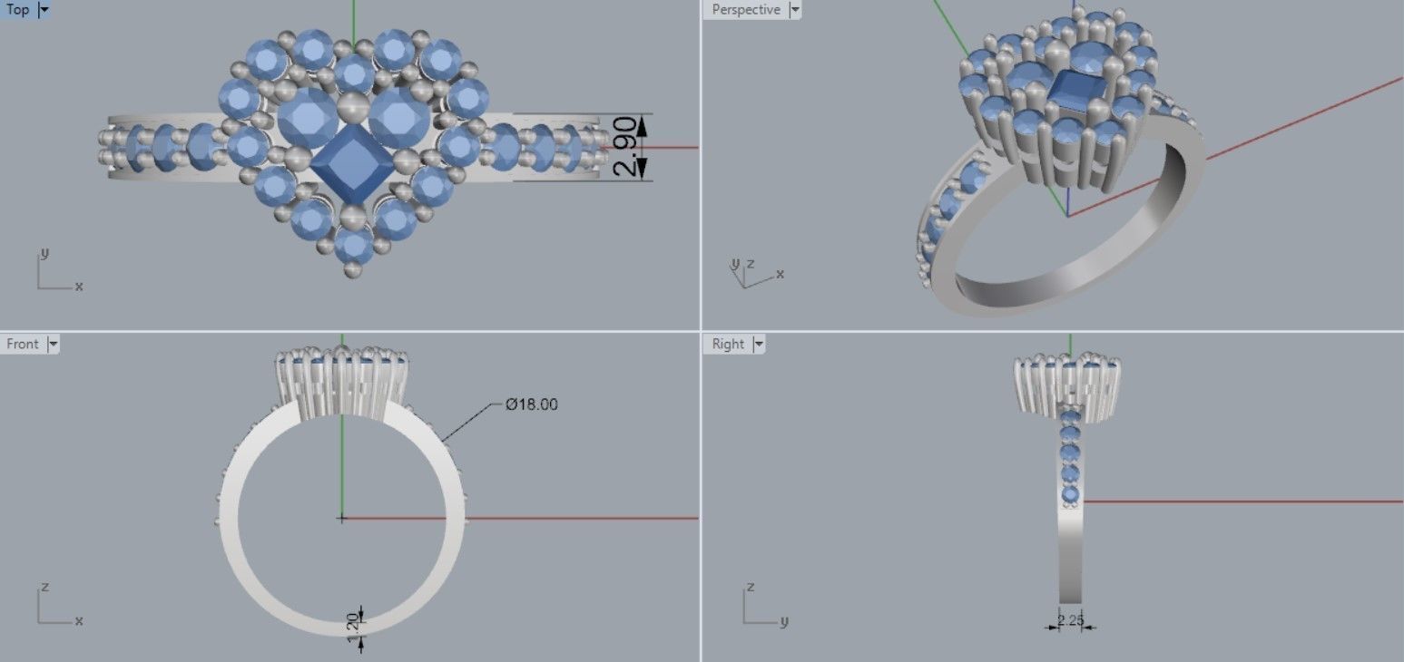 Ring Heart jewelry 007 3D print model_4