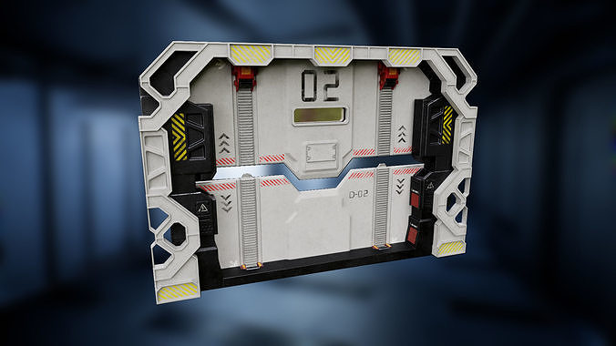 Scifi Spacebase Door 3D model PBR Low-poly 3D model