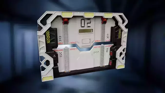 Scifi Spacebase Door 3D model PBR Low-poly 3D model