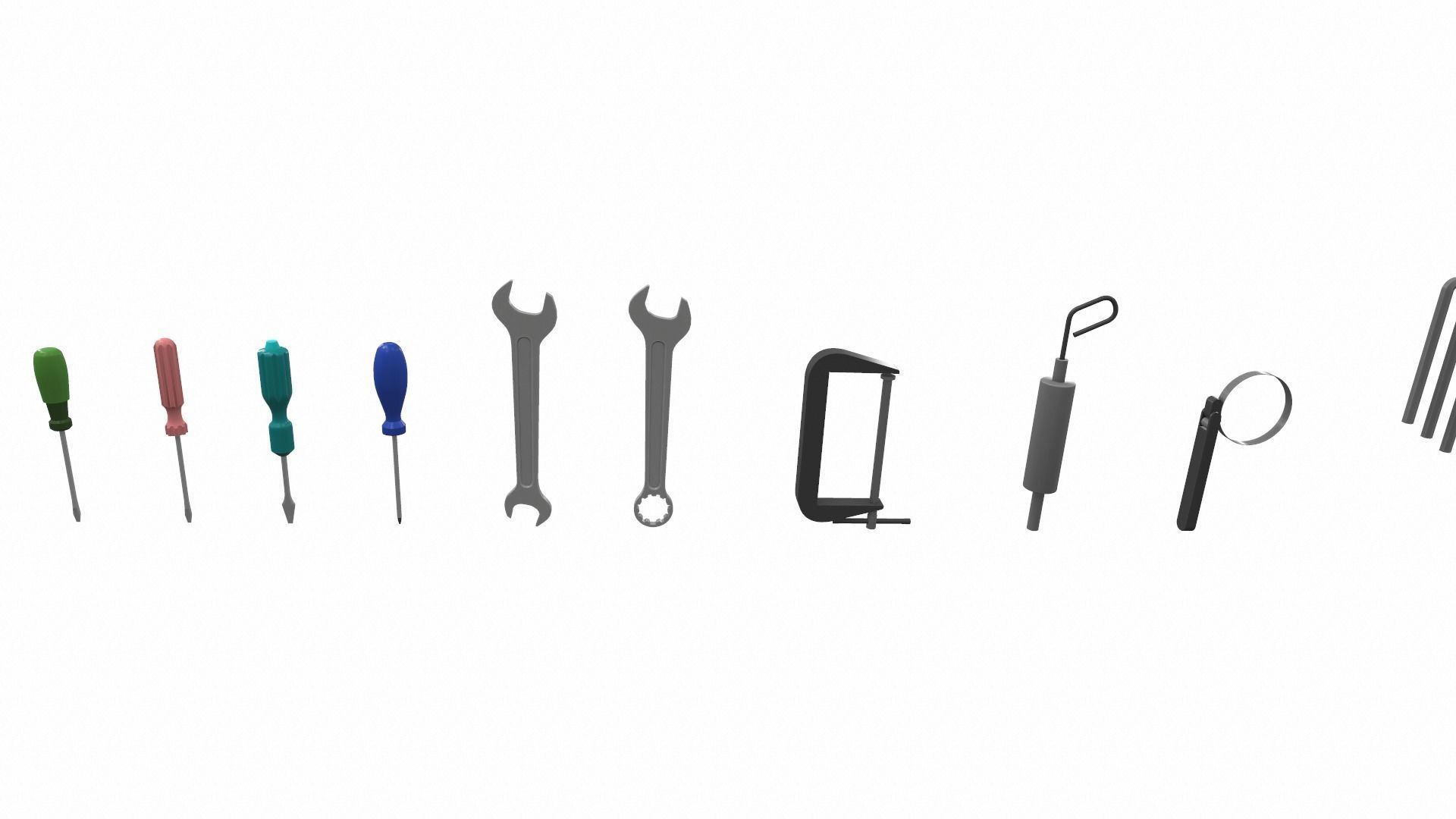 Cartoon work props pack vol 2 garage accessories 3D model_5