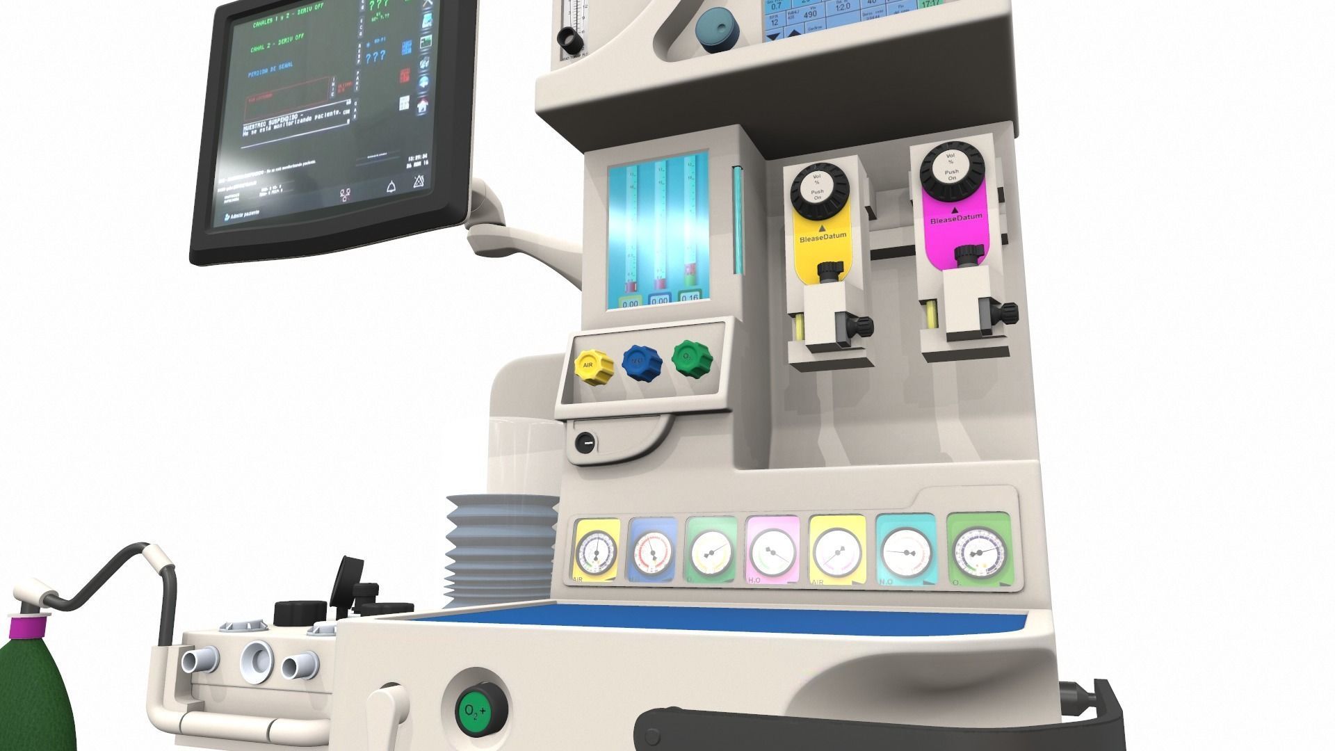 Medical anesthesia machine Sirius 3D model_9