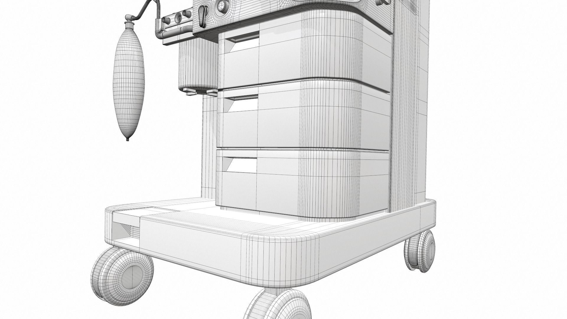 Medical anesthesia machine Sirius 3D model_28