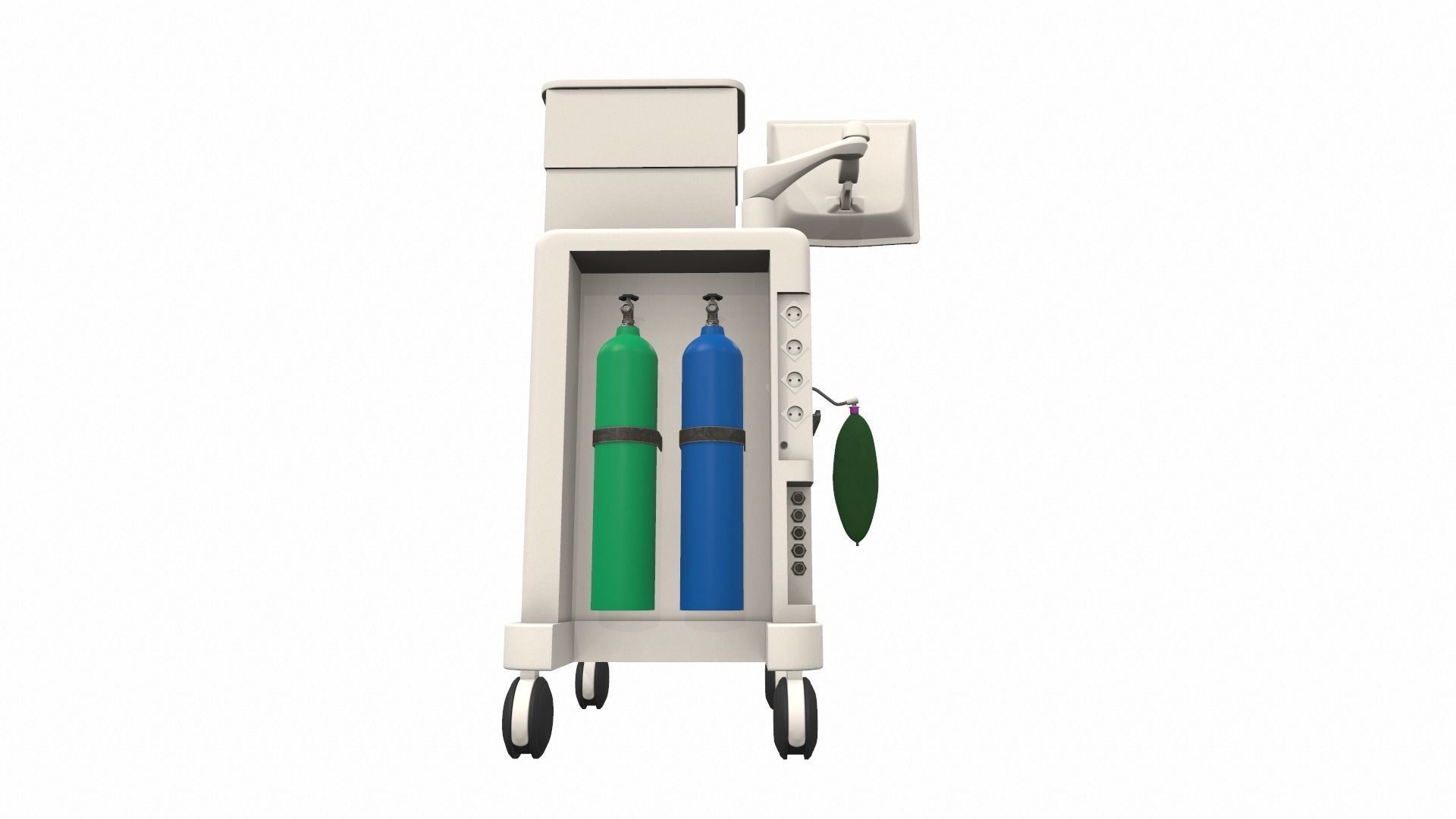 Medical anesthesia machine Sirius 3D model_4