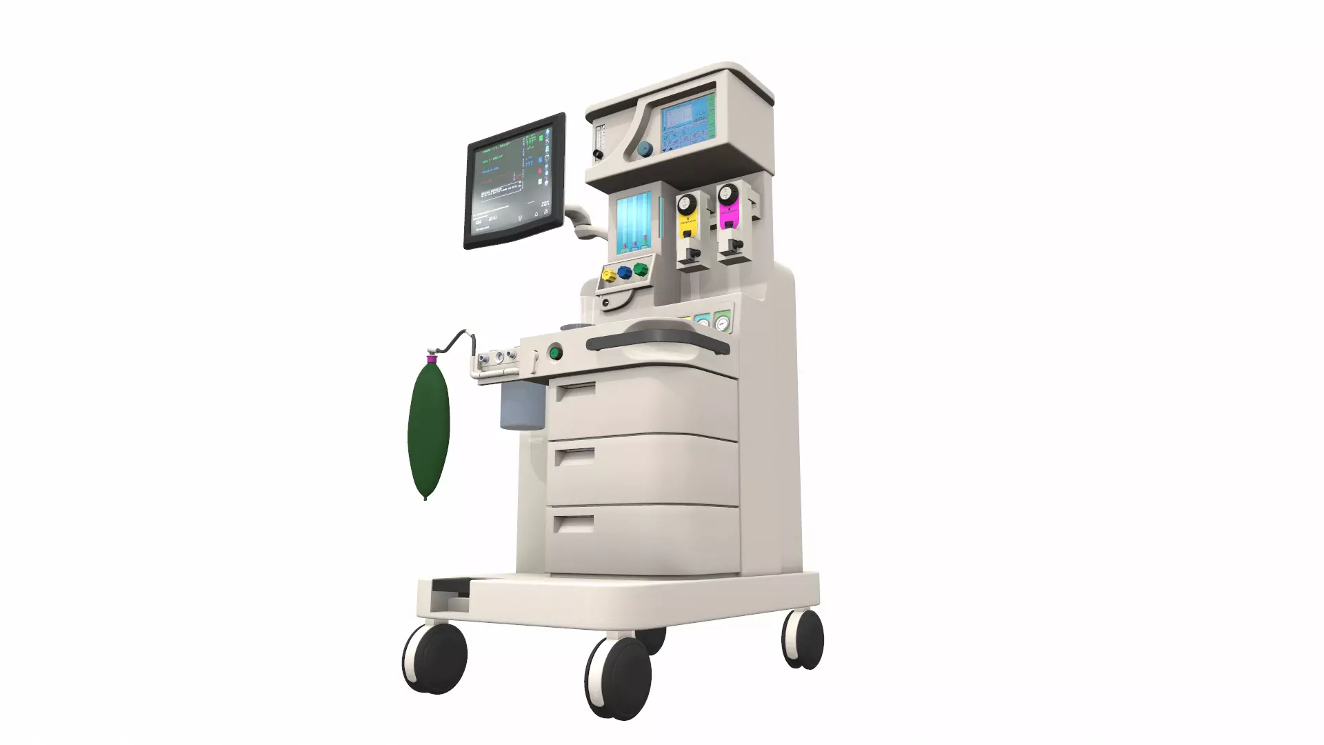 Medical anesthesia machine Sirius 3D model_0