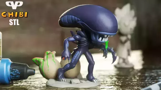 Xenomorph Chibi for 3D Printing STL ChibiSTL 3D print model