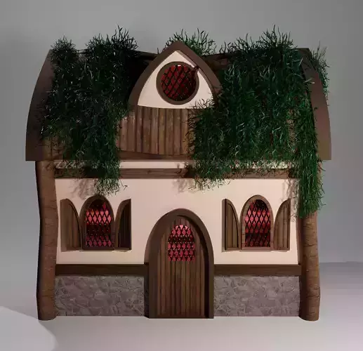Tiny Garden House with moss 