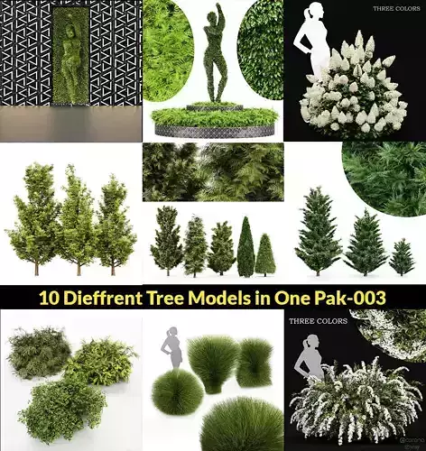 10 Dieffrent Bush Models in One Pak 003 3D model