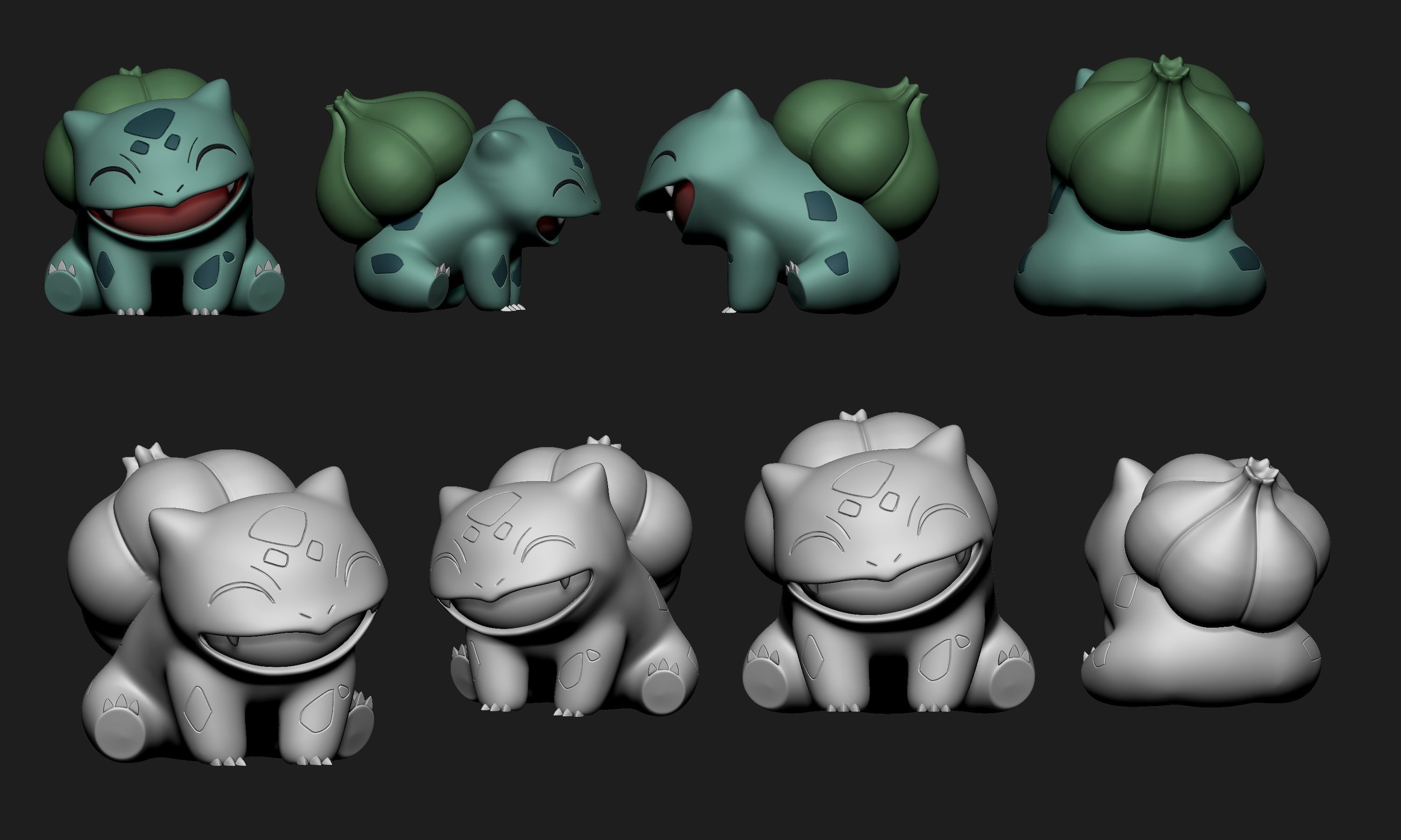 Pokemon - Bulbasaur with 2 poses 3D print model_2
